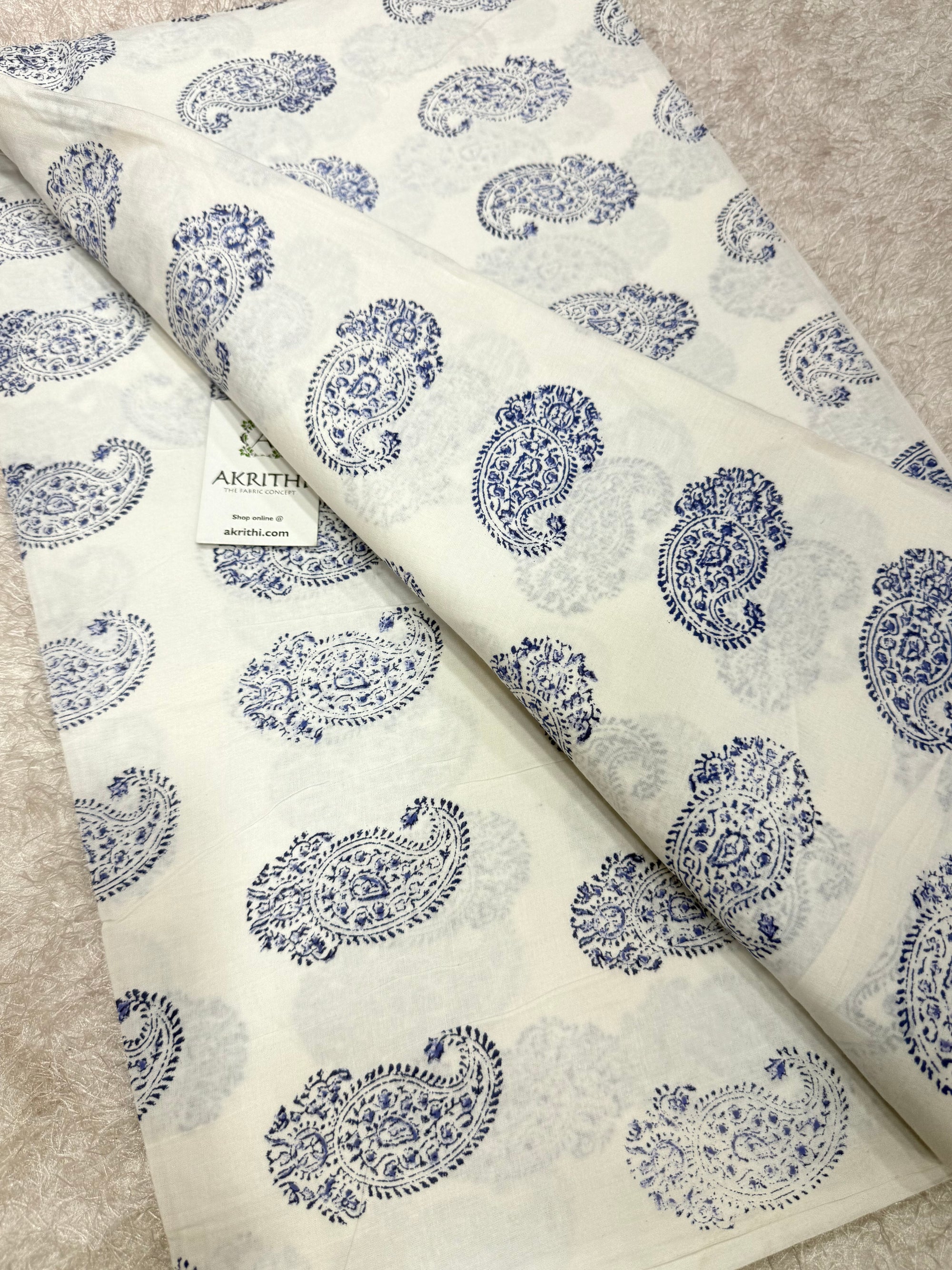 Hand block pure cotton fabric