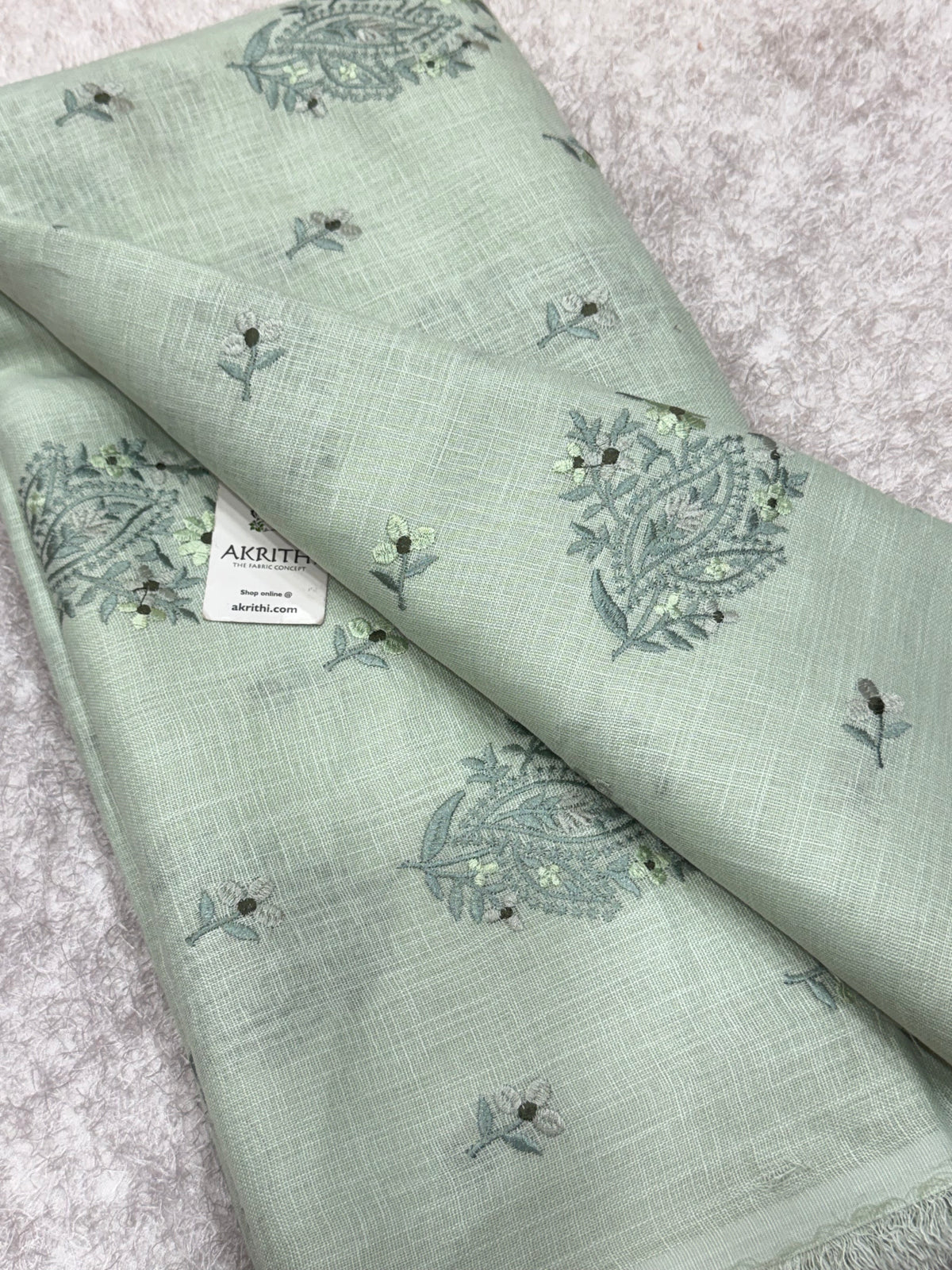 Embroidered linen fabric