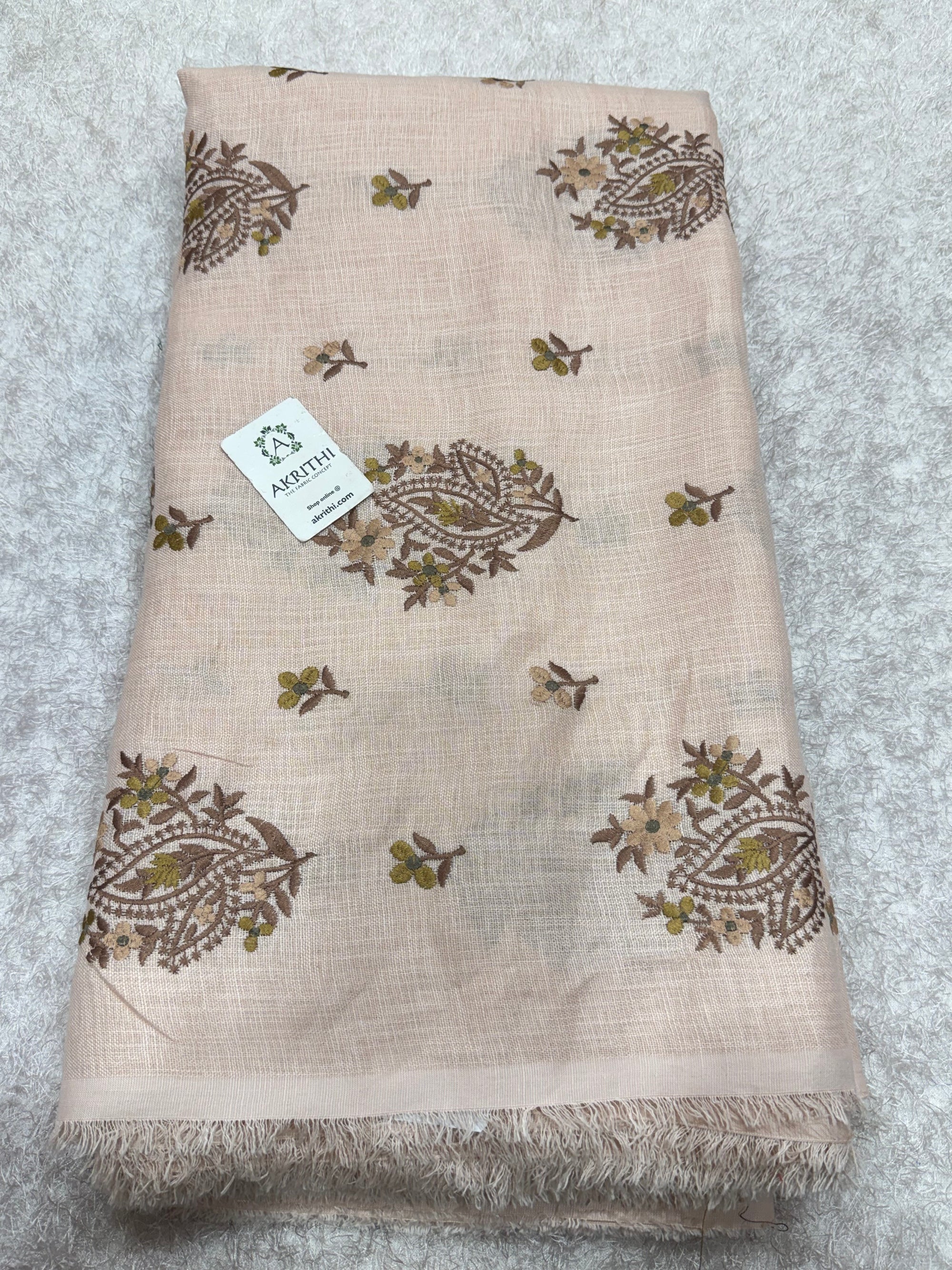 Embroidered linen fabric