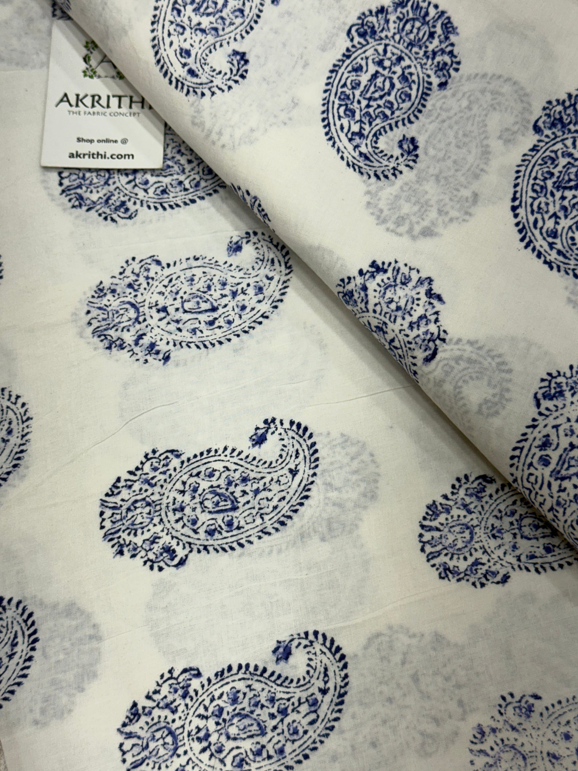Hand block pure cotton fabric