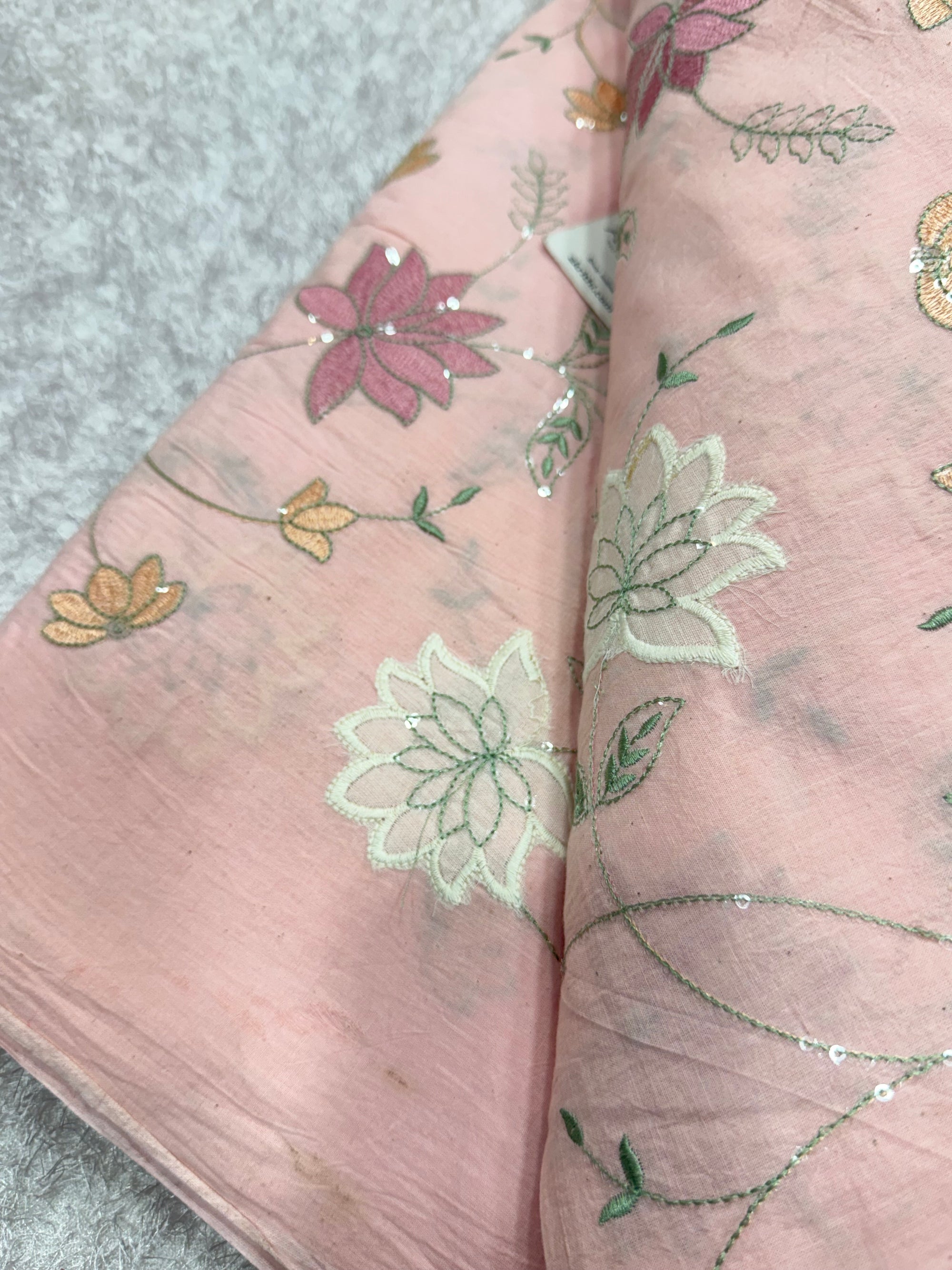 Embroidered pure cotton fabric