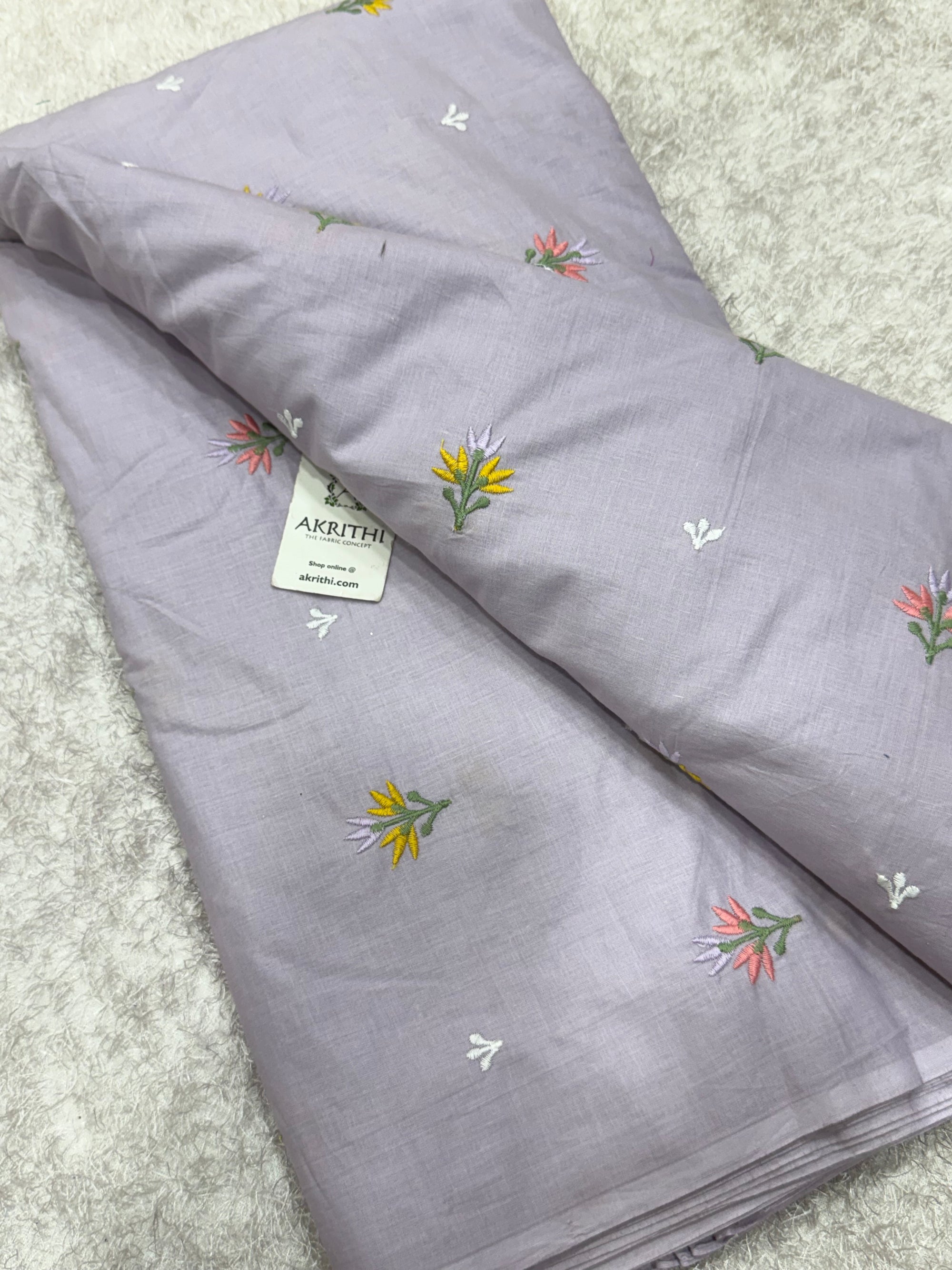 Embroidered pure cotton fabric
