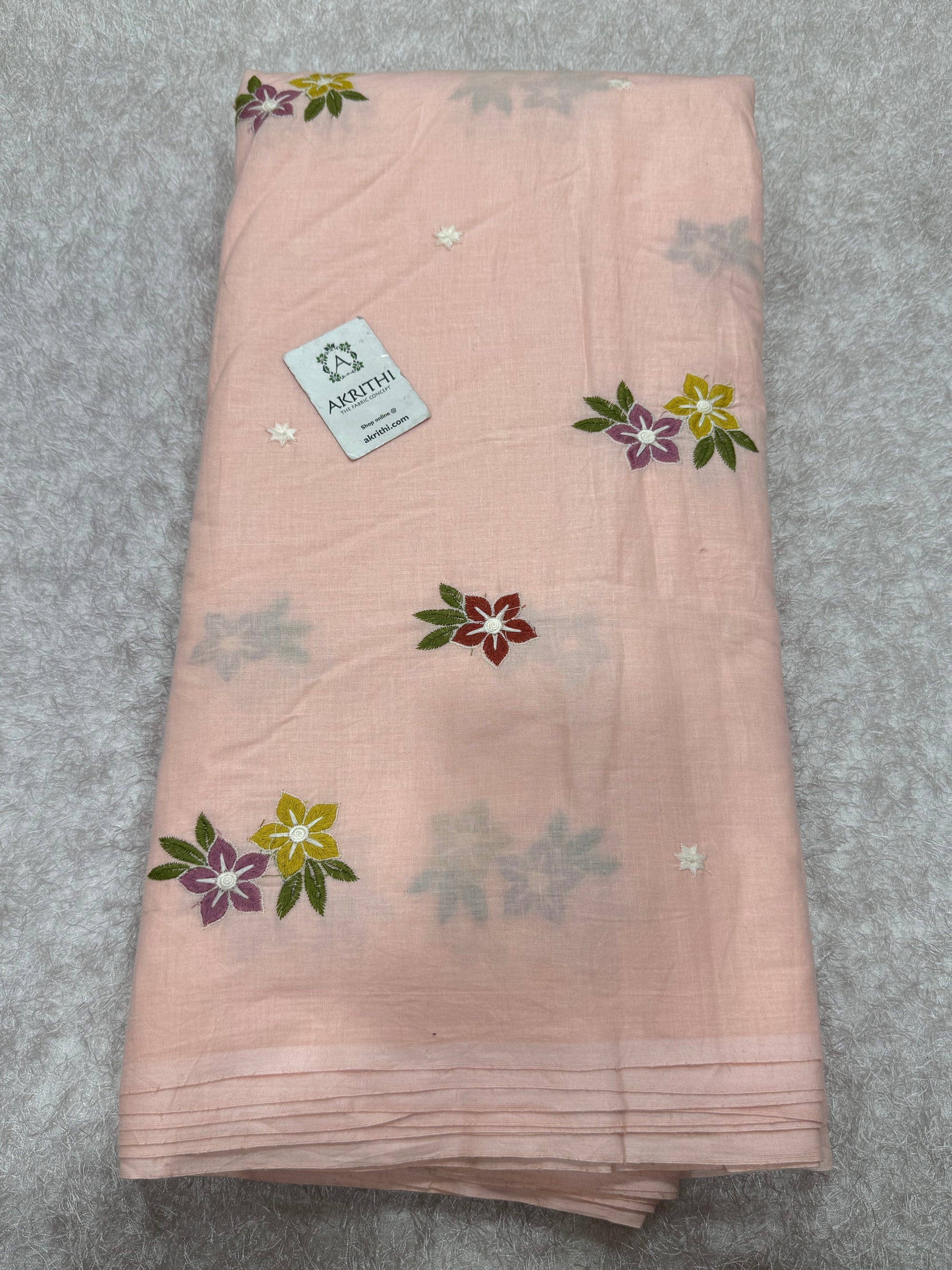 Embroidered pure cotton fabric