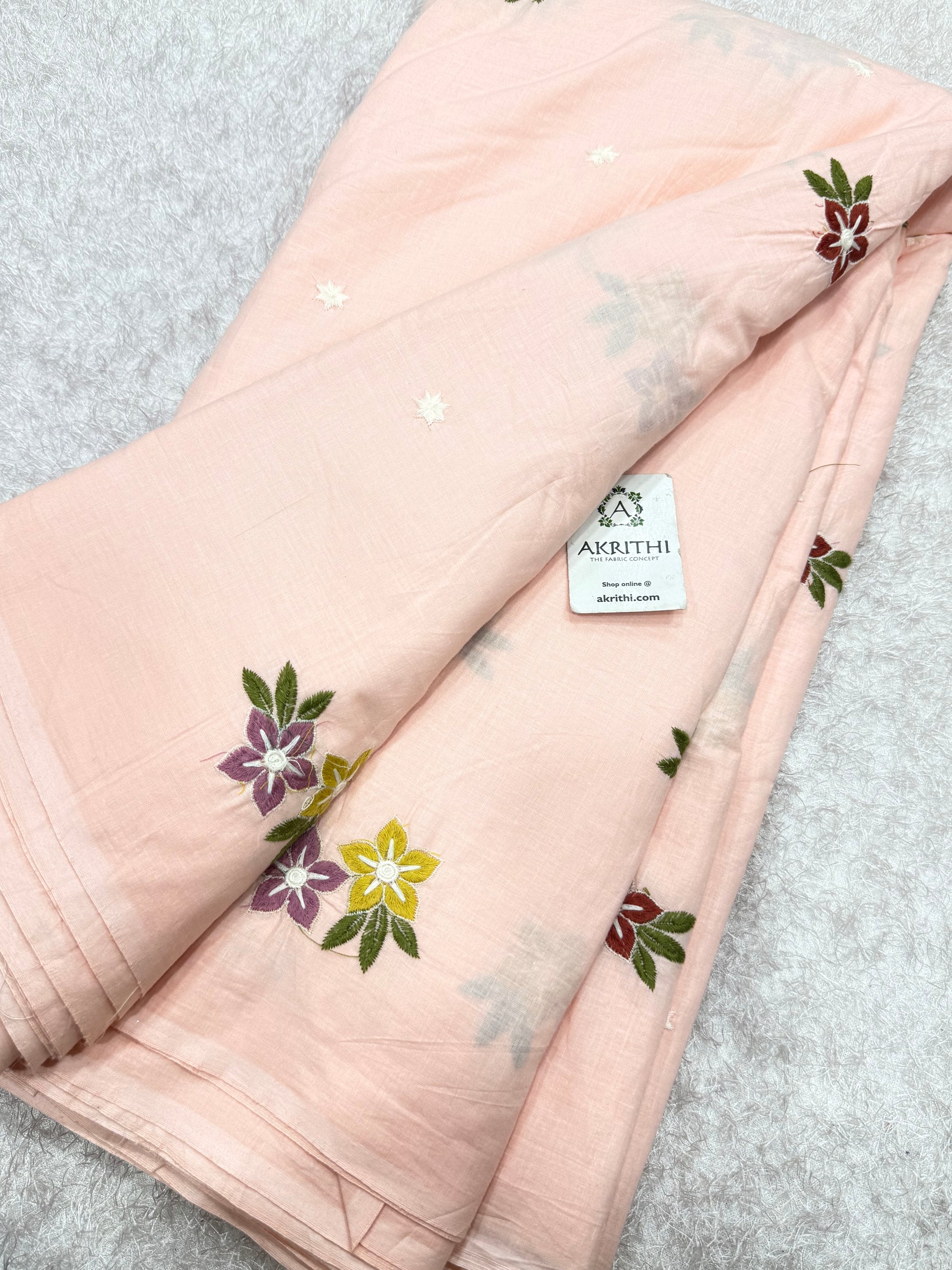 Embroidered pure cotton fabric