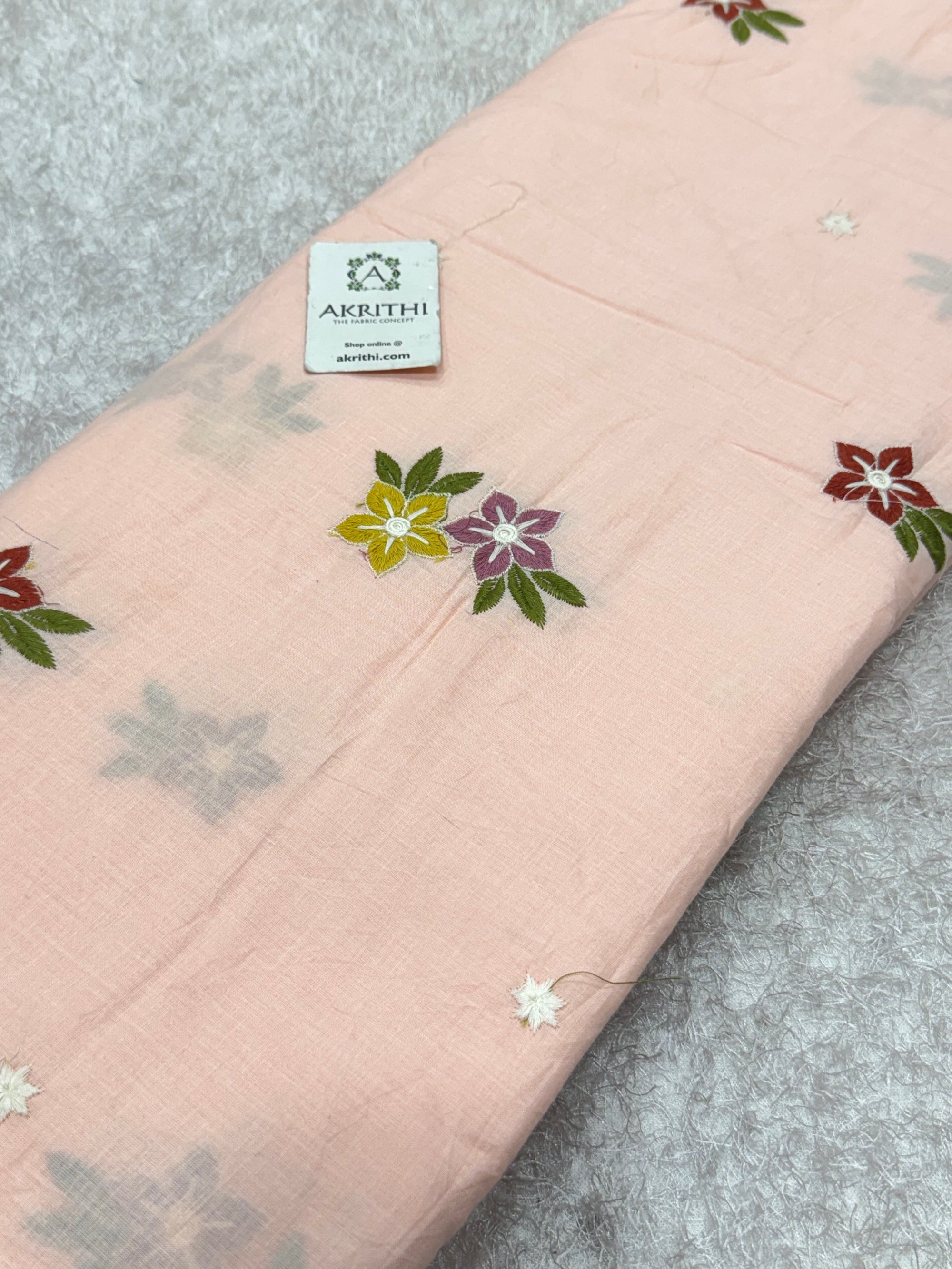 Embroidered pure cotton fabric