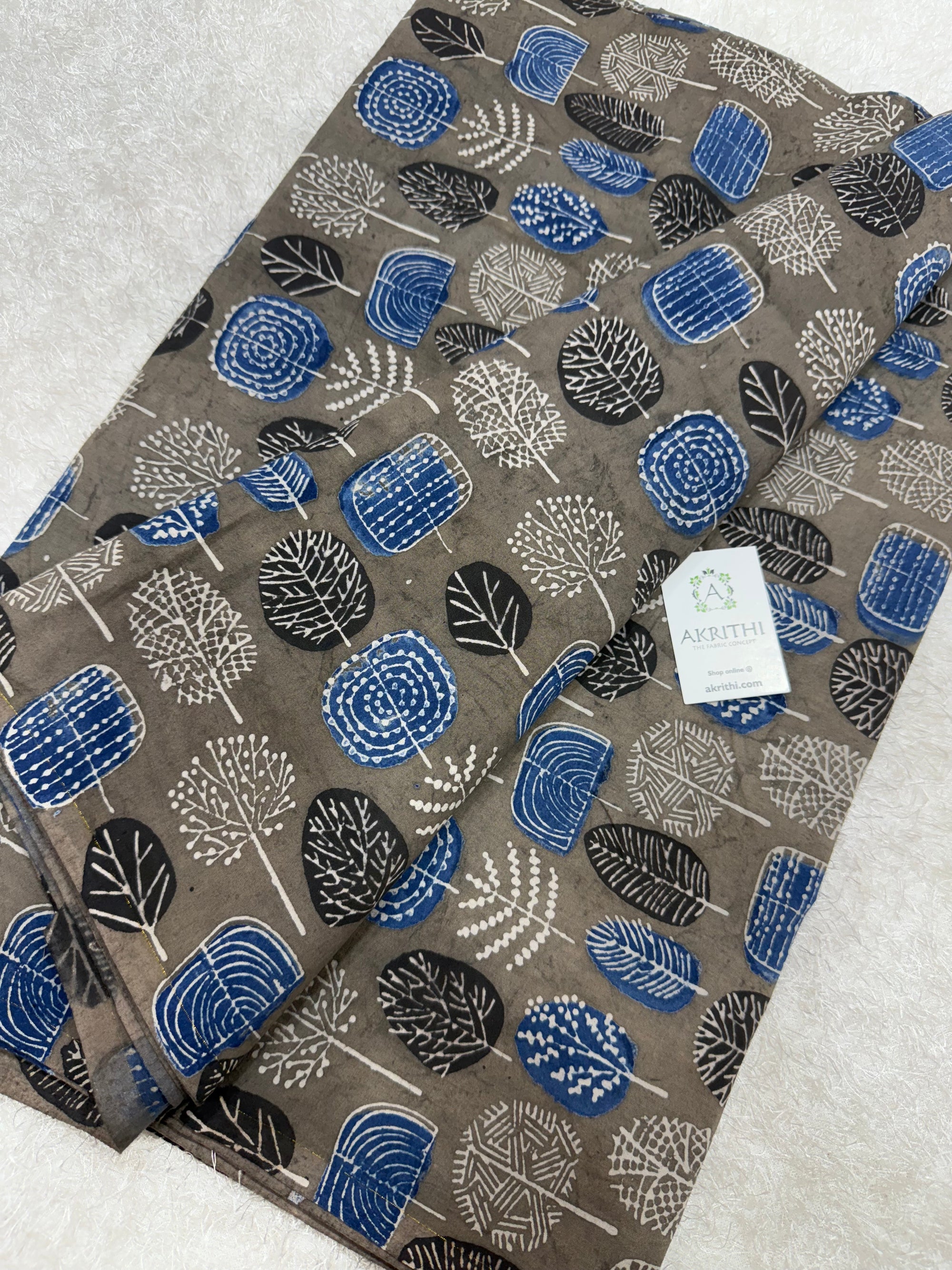 Ajrakh Hand block cotton fabric