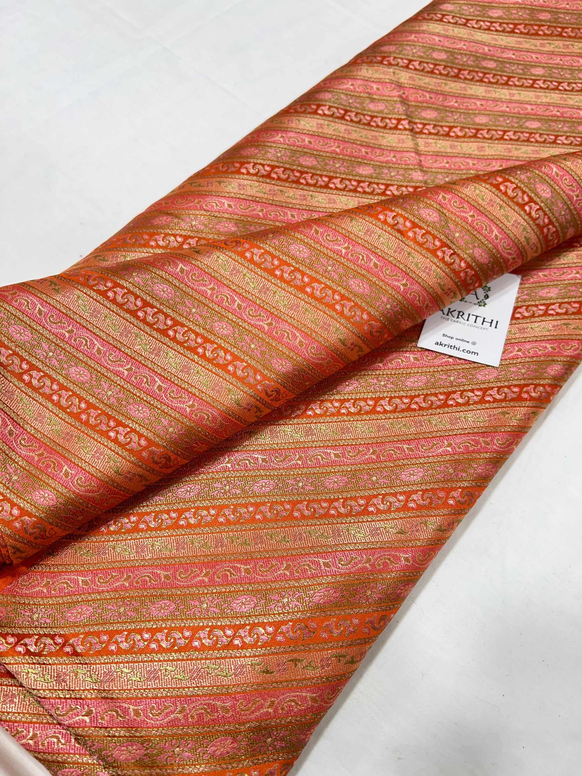 Pure Banarasi brocade fabric 70 cms cut