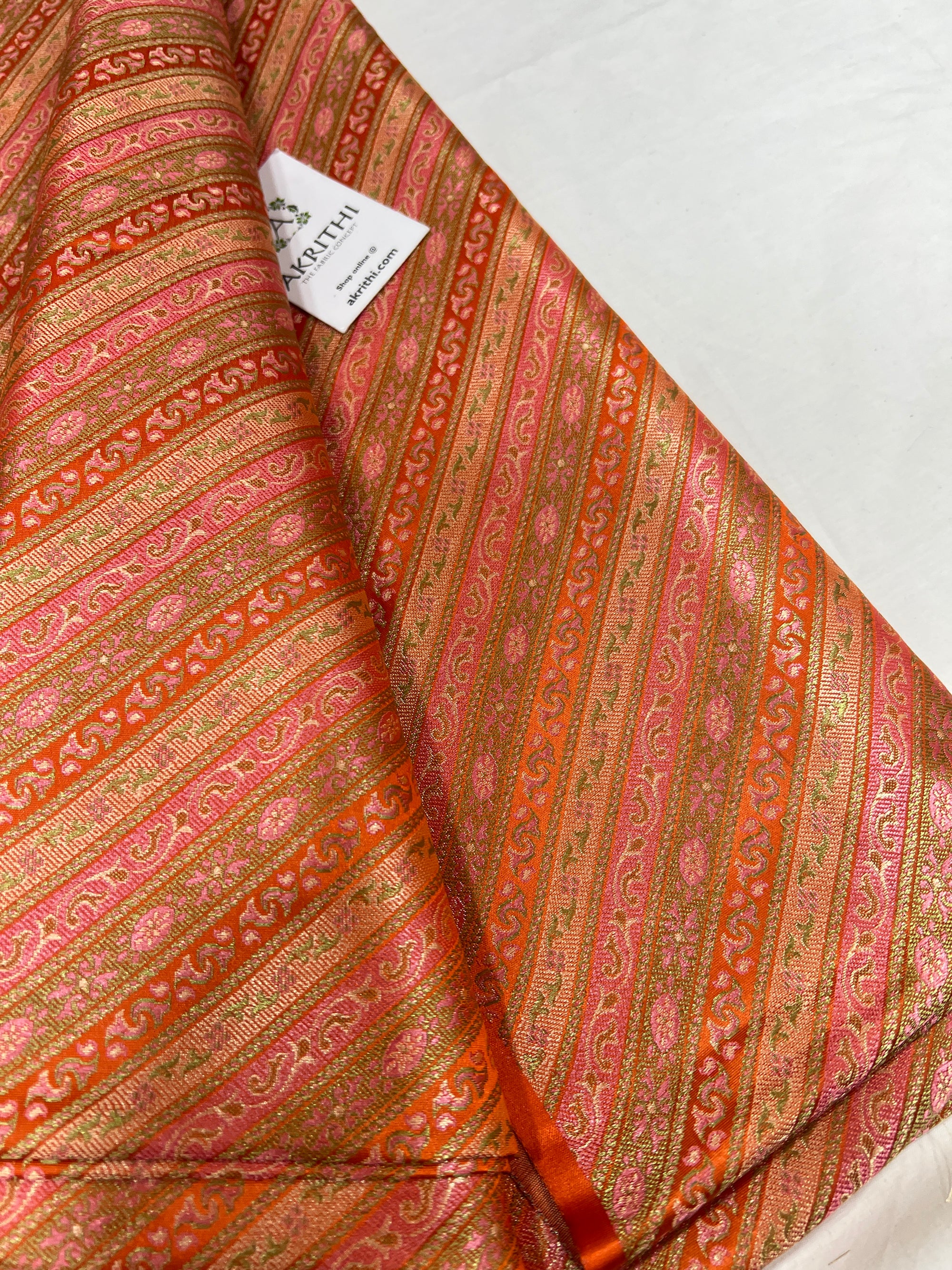 Pure Banarasi brocade fabric 70 cms cut