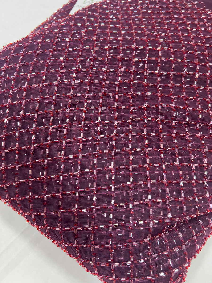 Embroidered net fabric