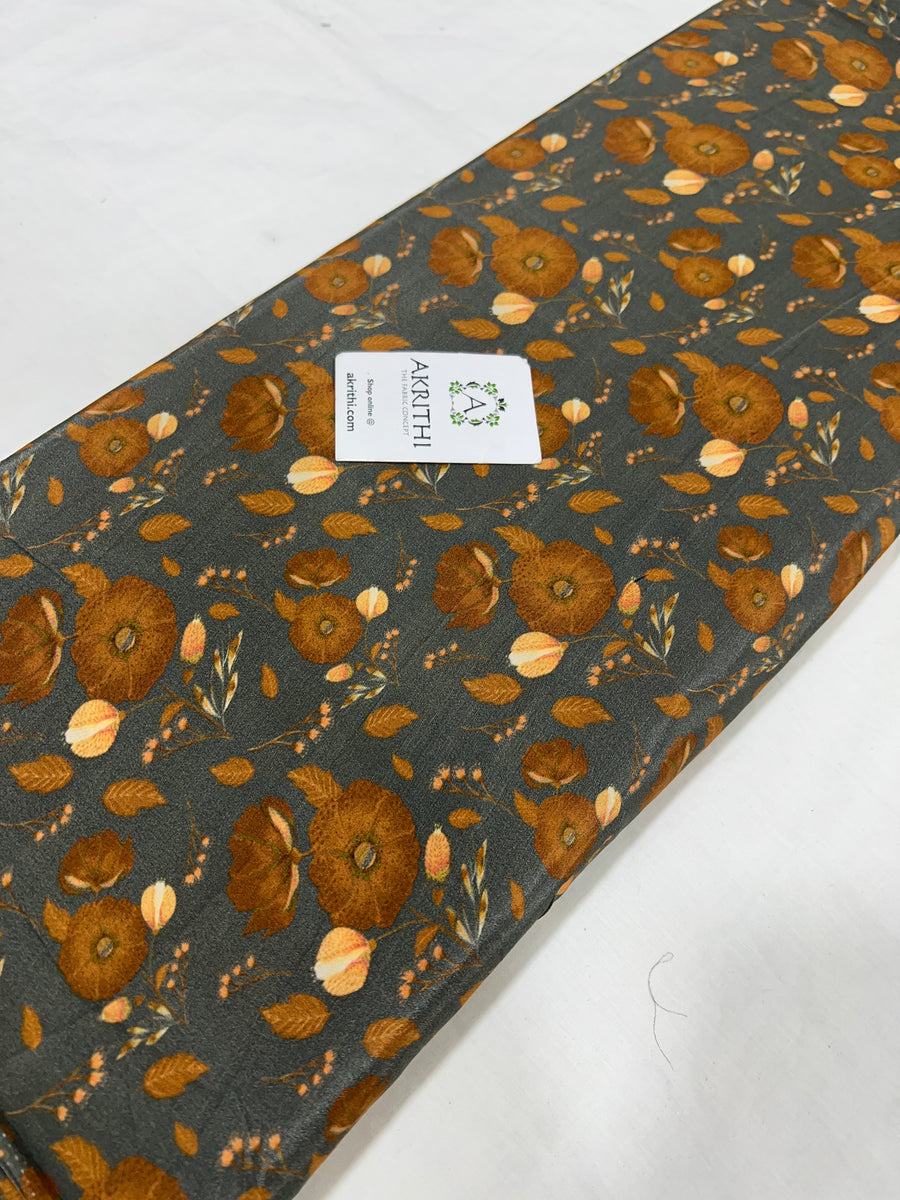 Digital floral printed pure crepe fabric