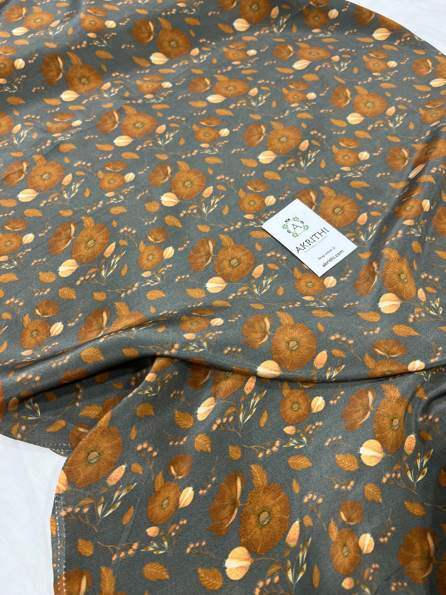 Digital floral printed pure crepe fabric