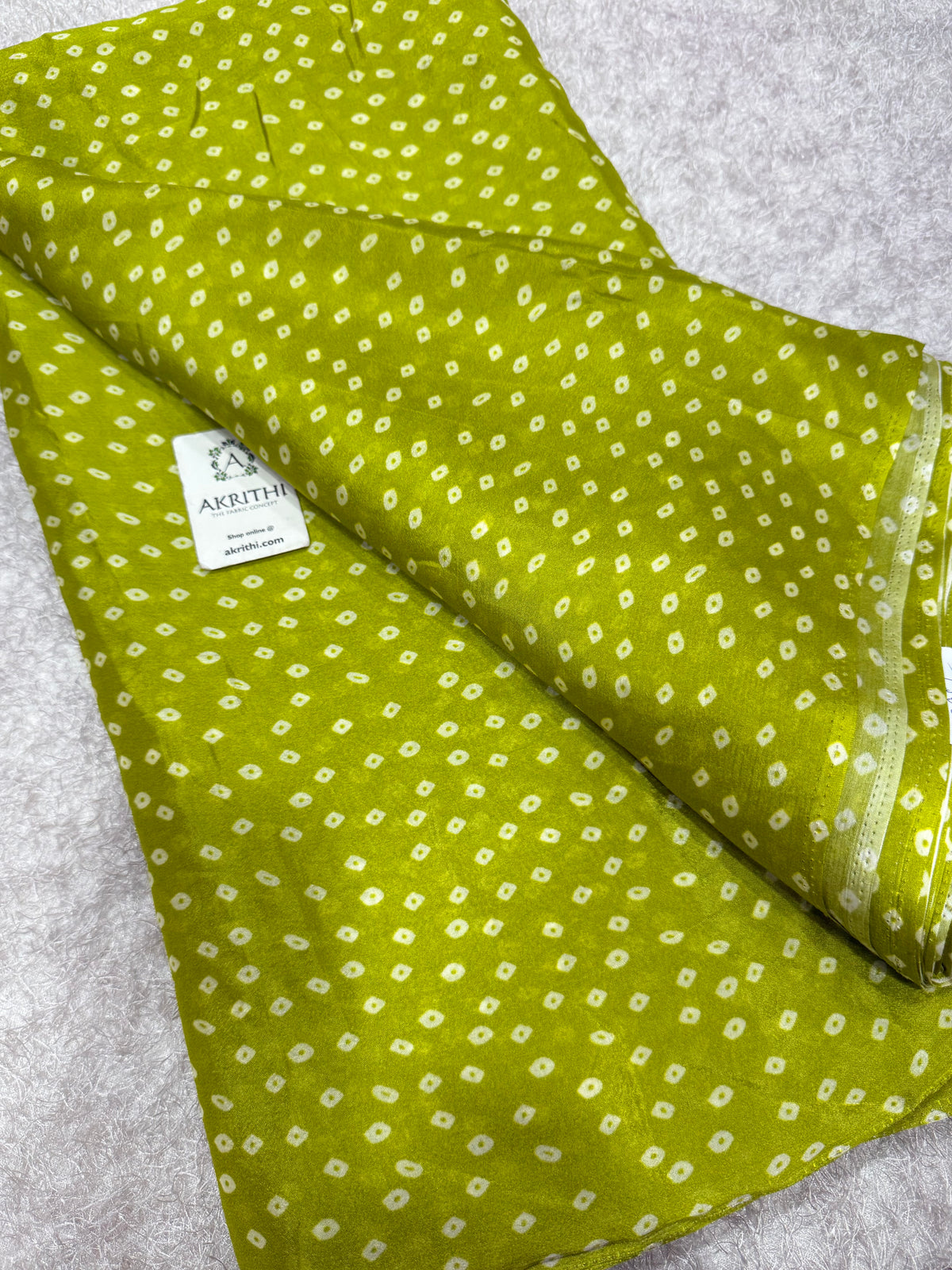Digital bandhani printed pure chinon fabric