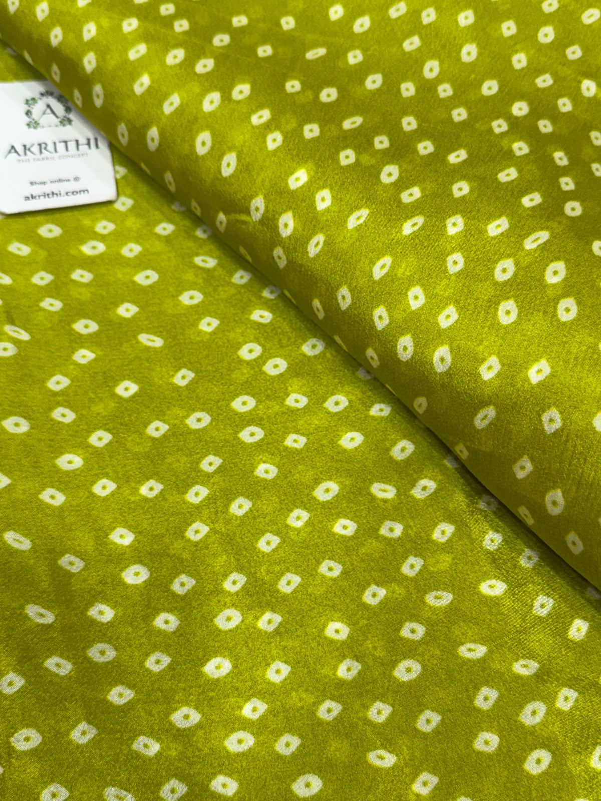 Digital bandhani printed pure chinon fabric
