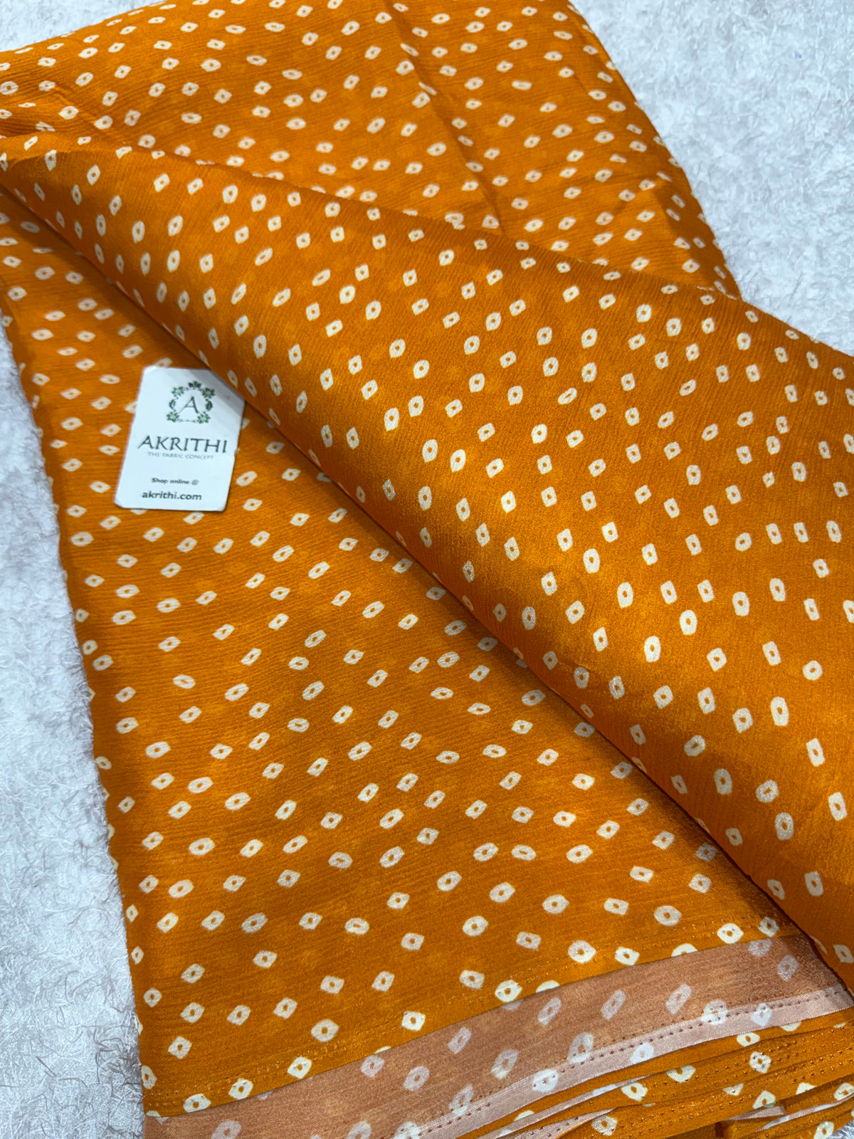Digital bandhani printed pure chinon fabric