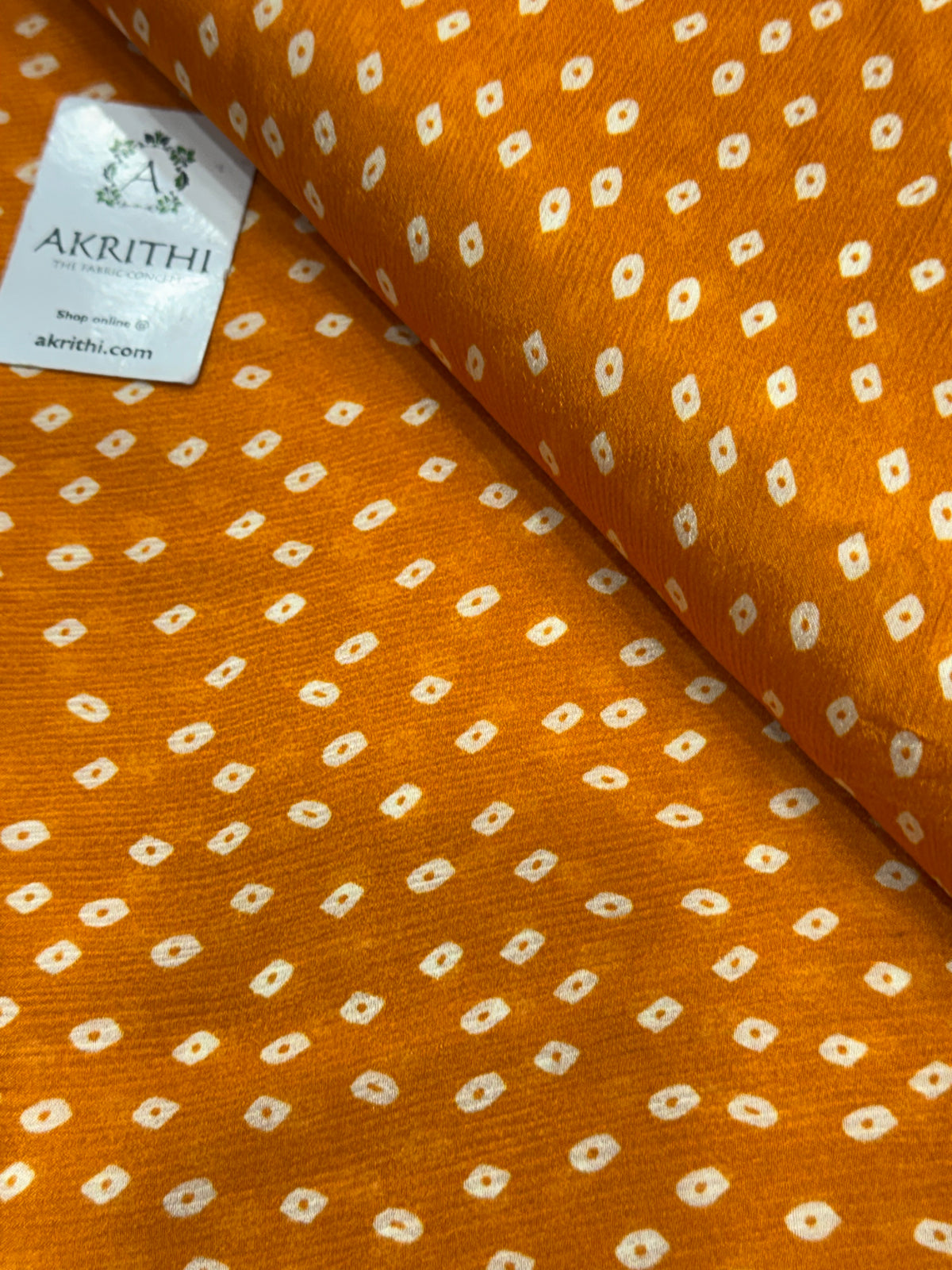 Digital bandhani printed pure chinon fabric