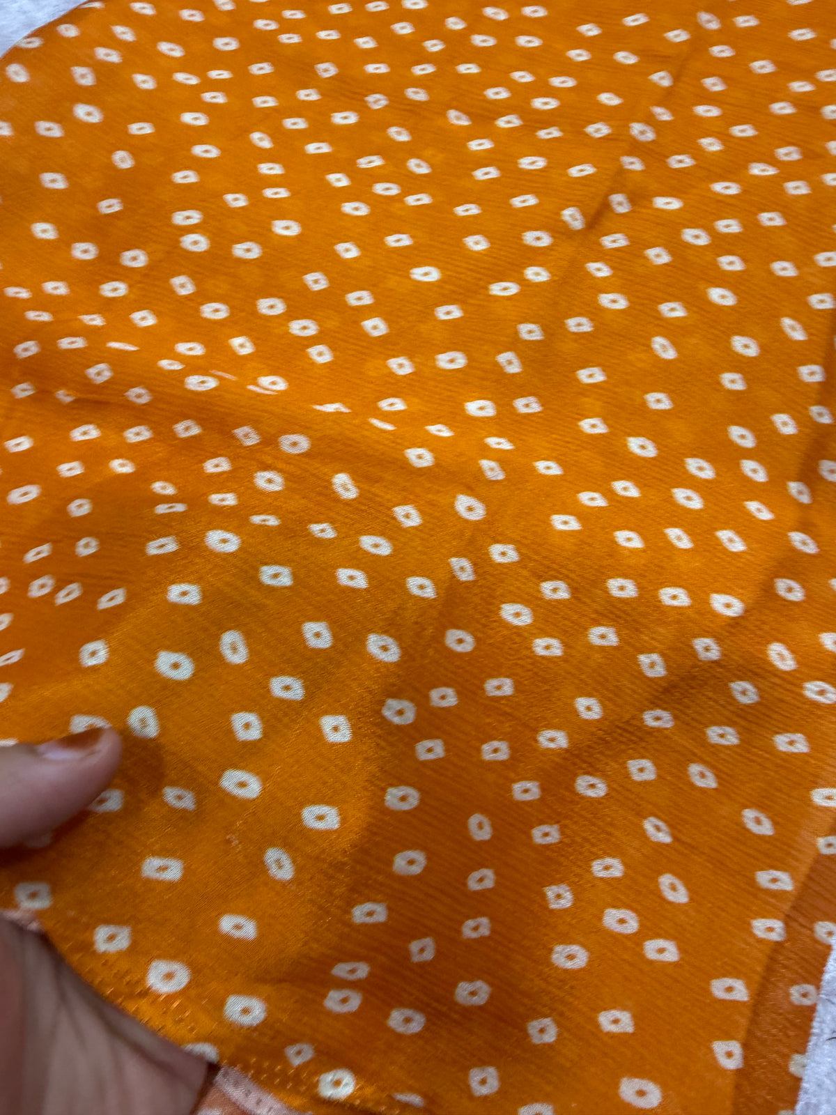 Digital bandhani printed pure chinon fabric
