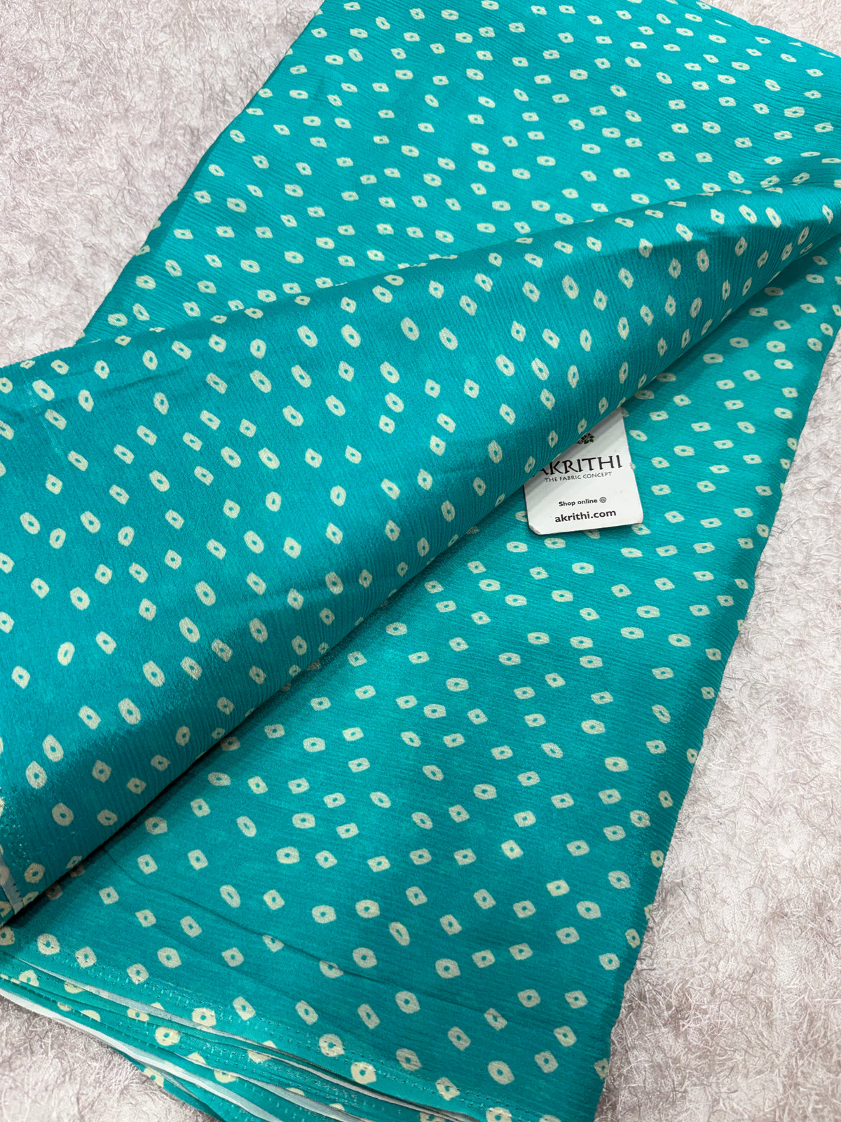 Digital bandhani printed pure chinon fabric