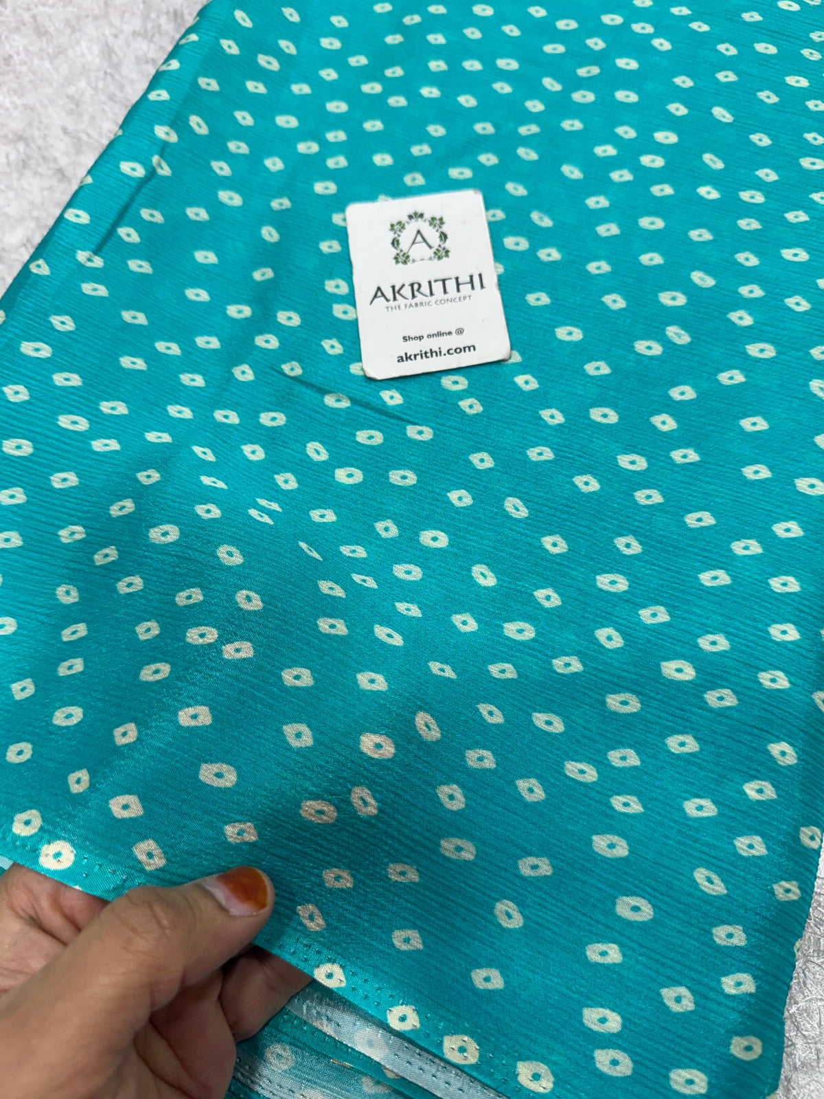 Digital bandhani printed pure chinon fabric