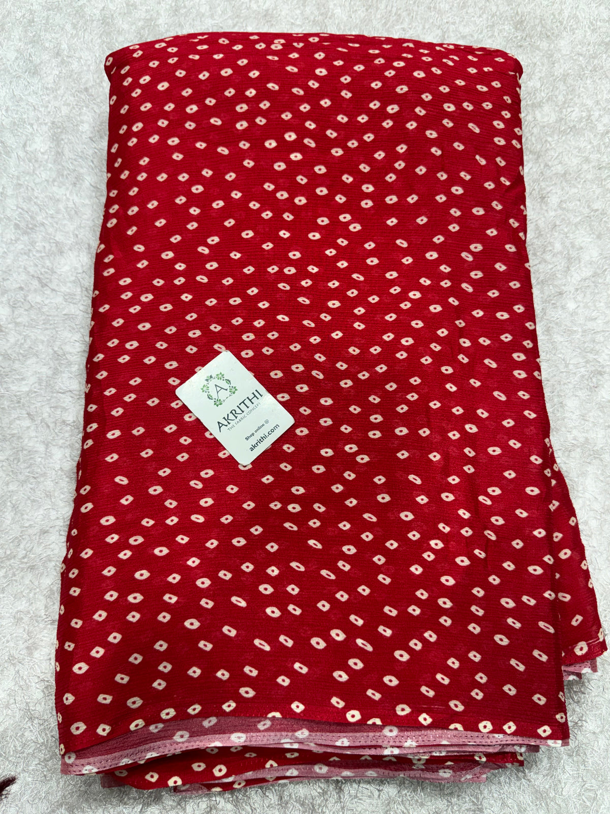Digital bandhani printed pure chinon fabric