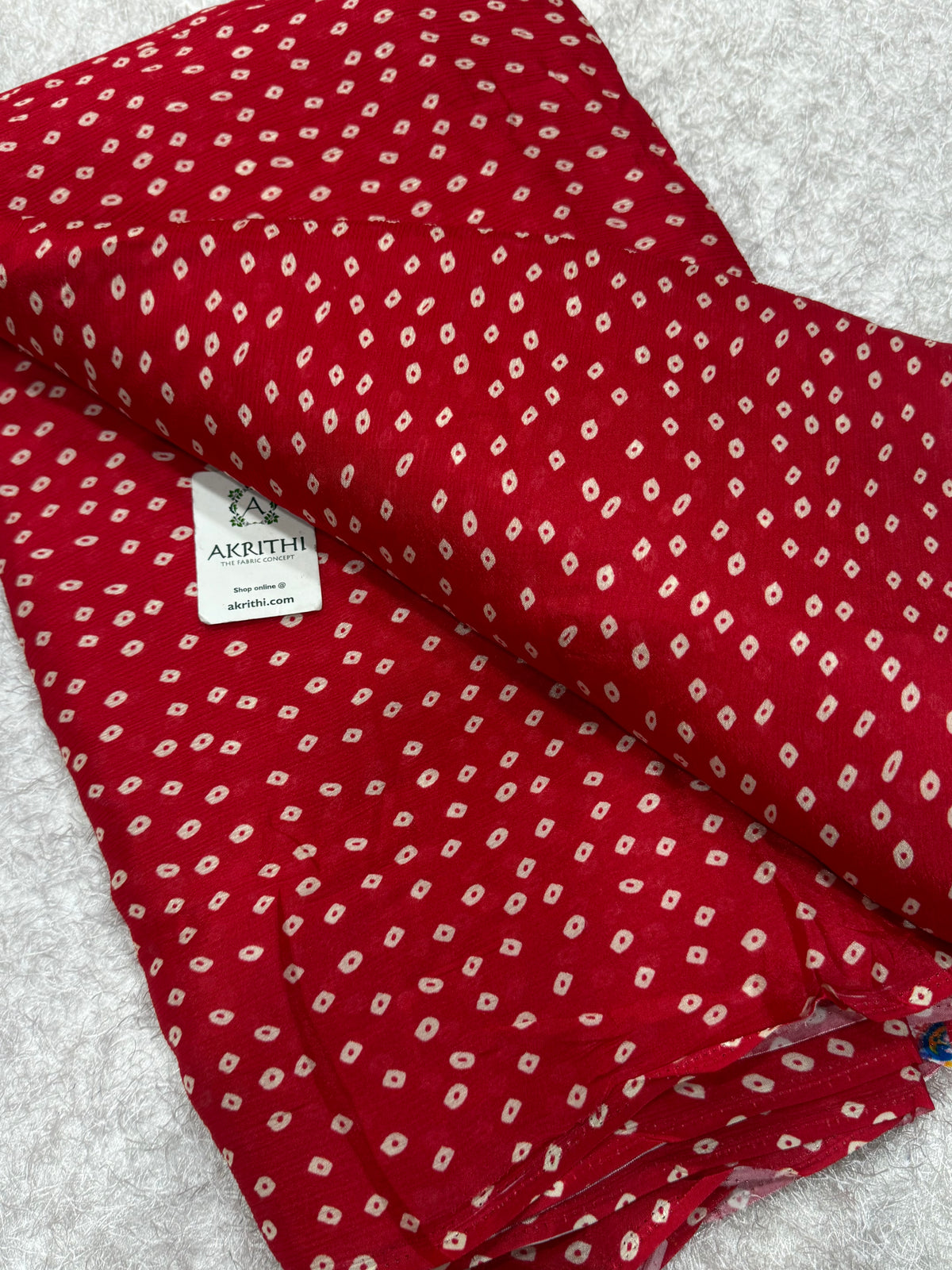 Digital bandhani printed pure chinon fabric