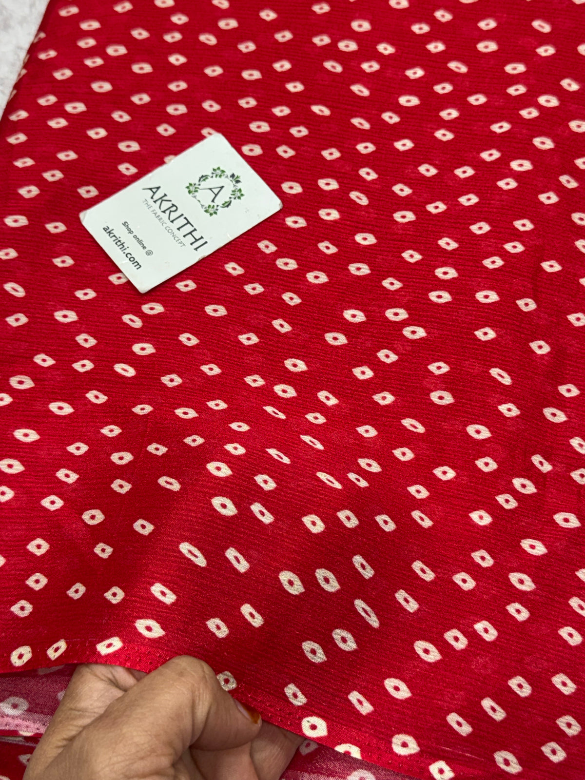 Digital bandhani printed pure chinon fabric