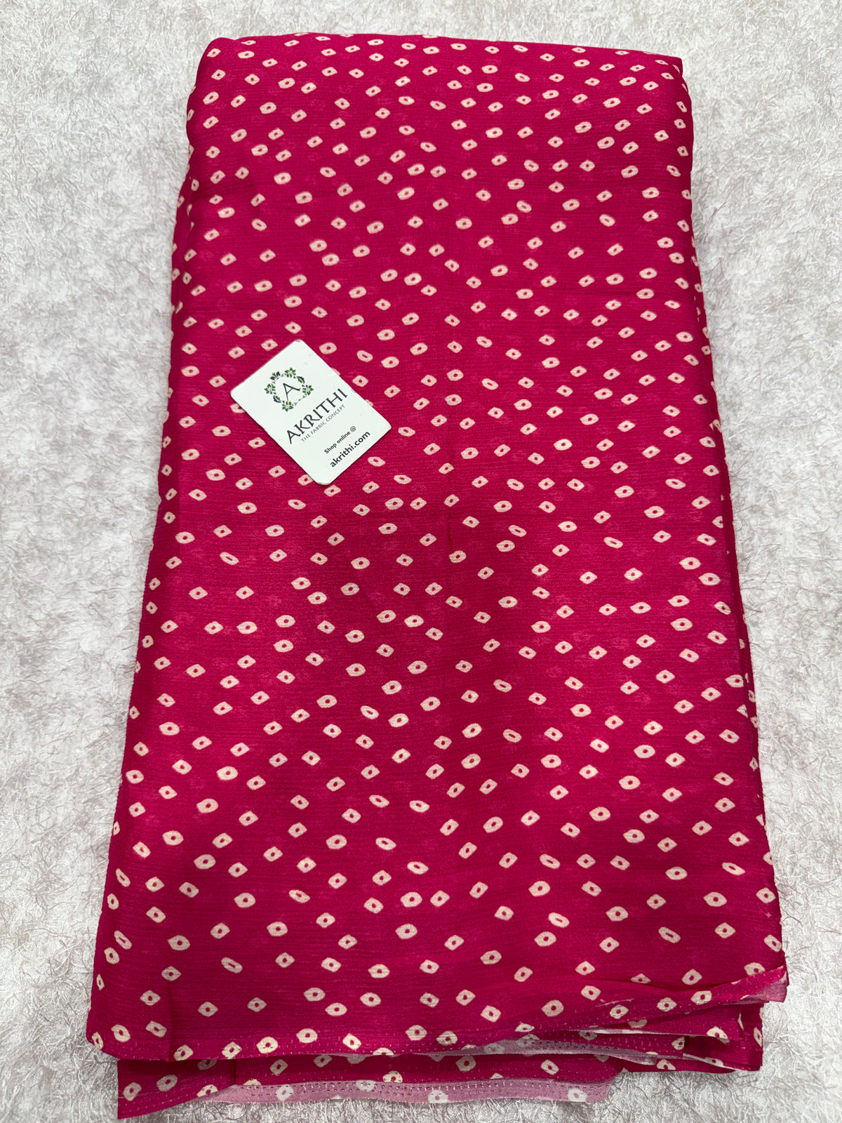 Digital bandhani printed pure chinon fabric