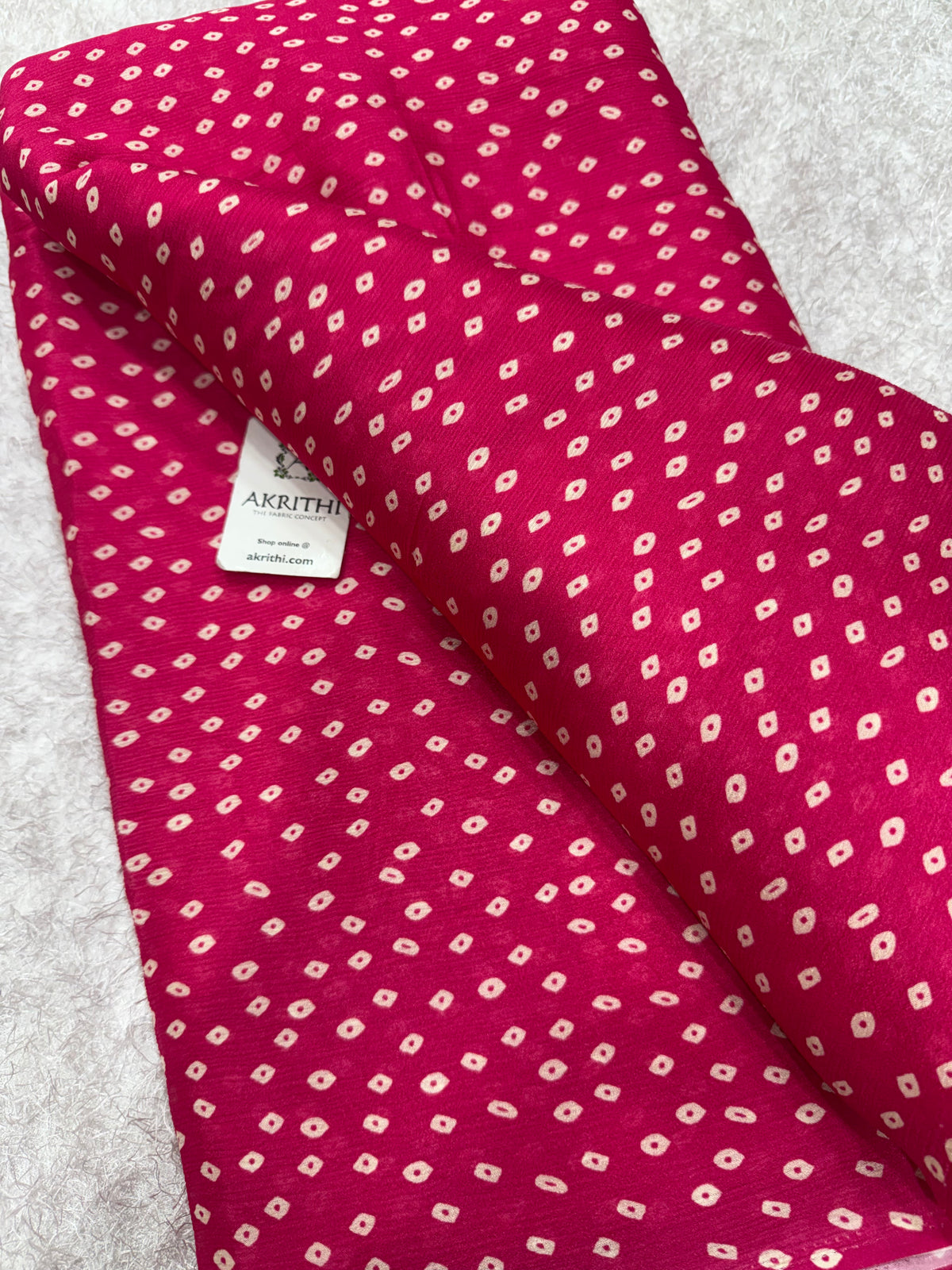 Digital bandhani printed pure chinon fabric