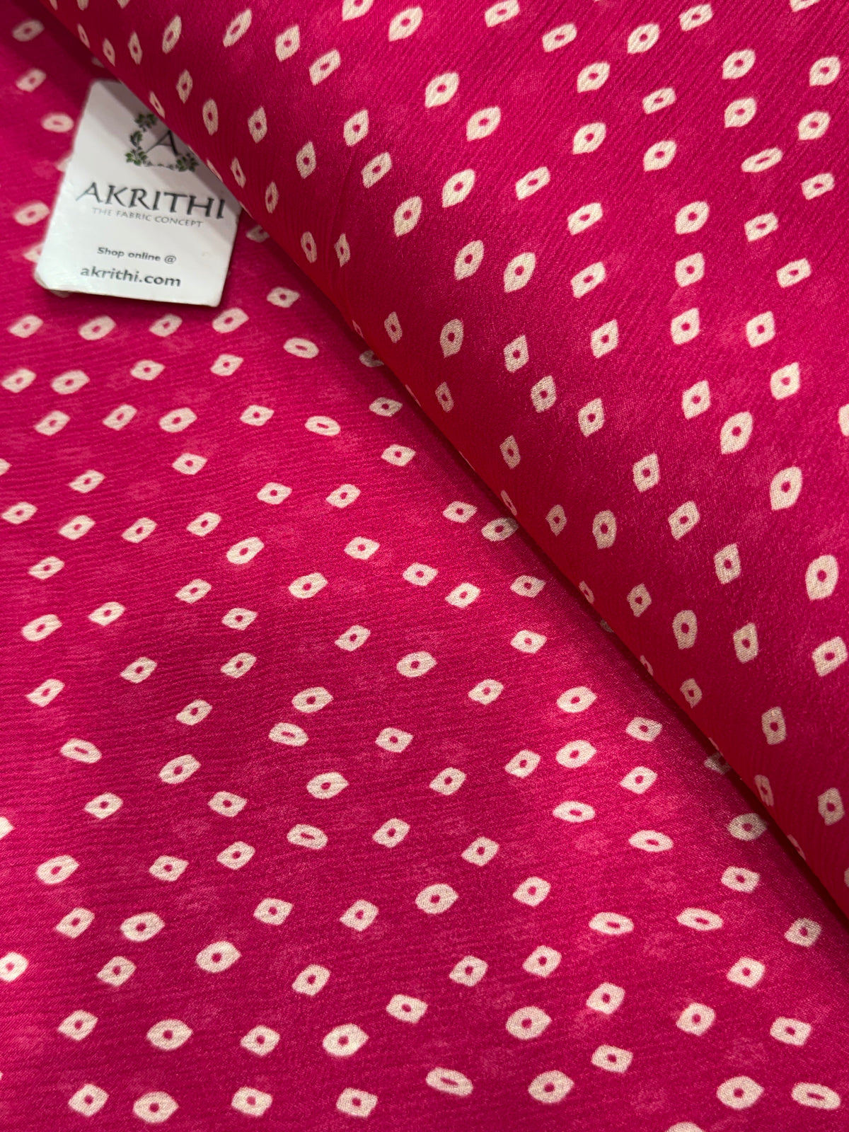 Digital bandhani printed pure chinon fabric