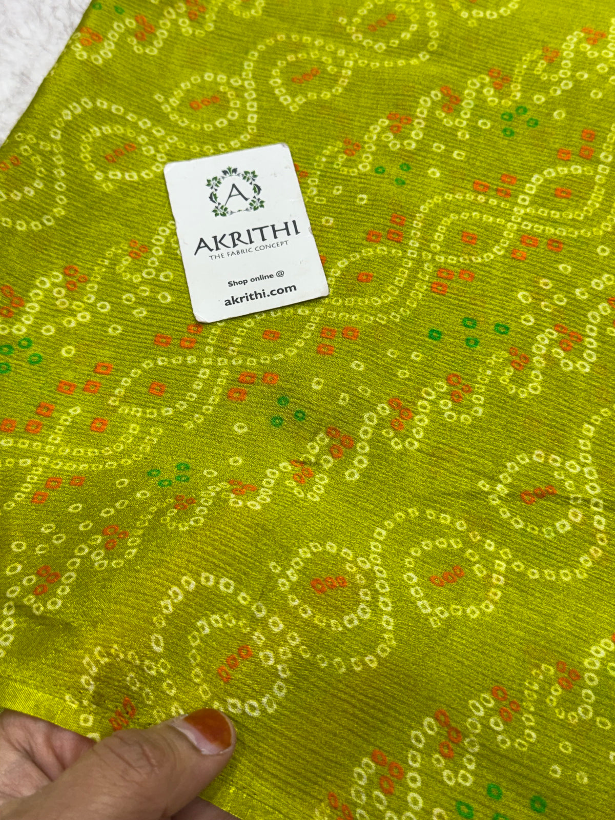 Digital bandhani printed pure chinon fabric