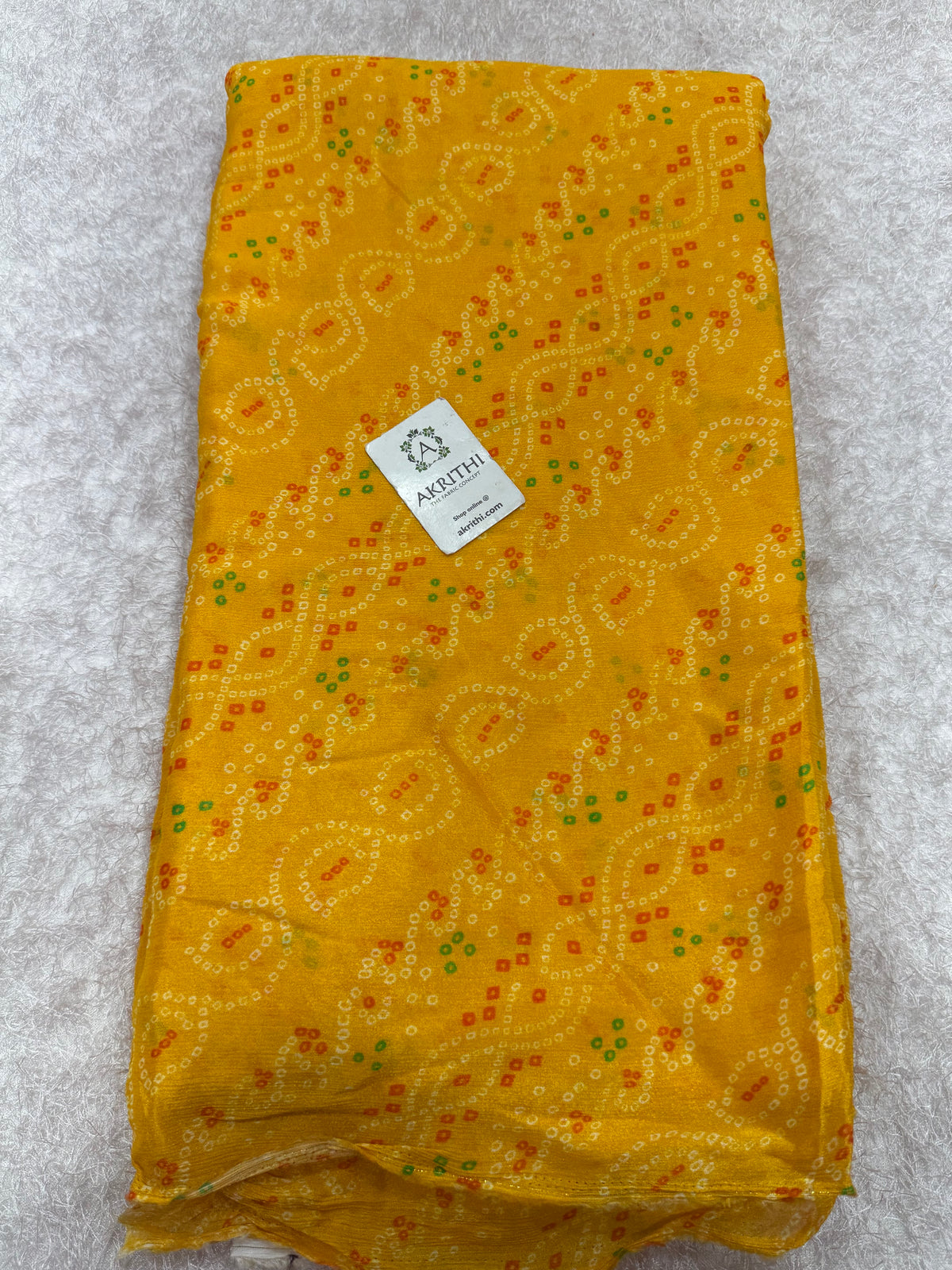 Digital bandhani printed pure chinon fabric
