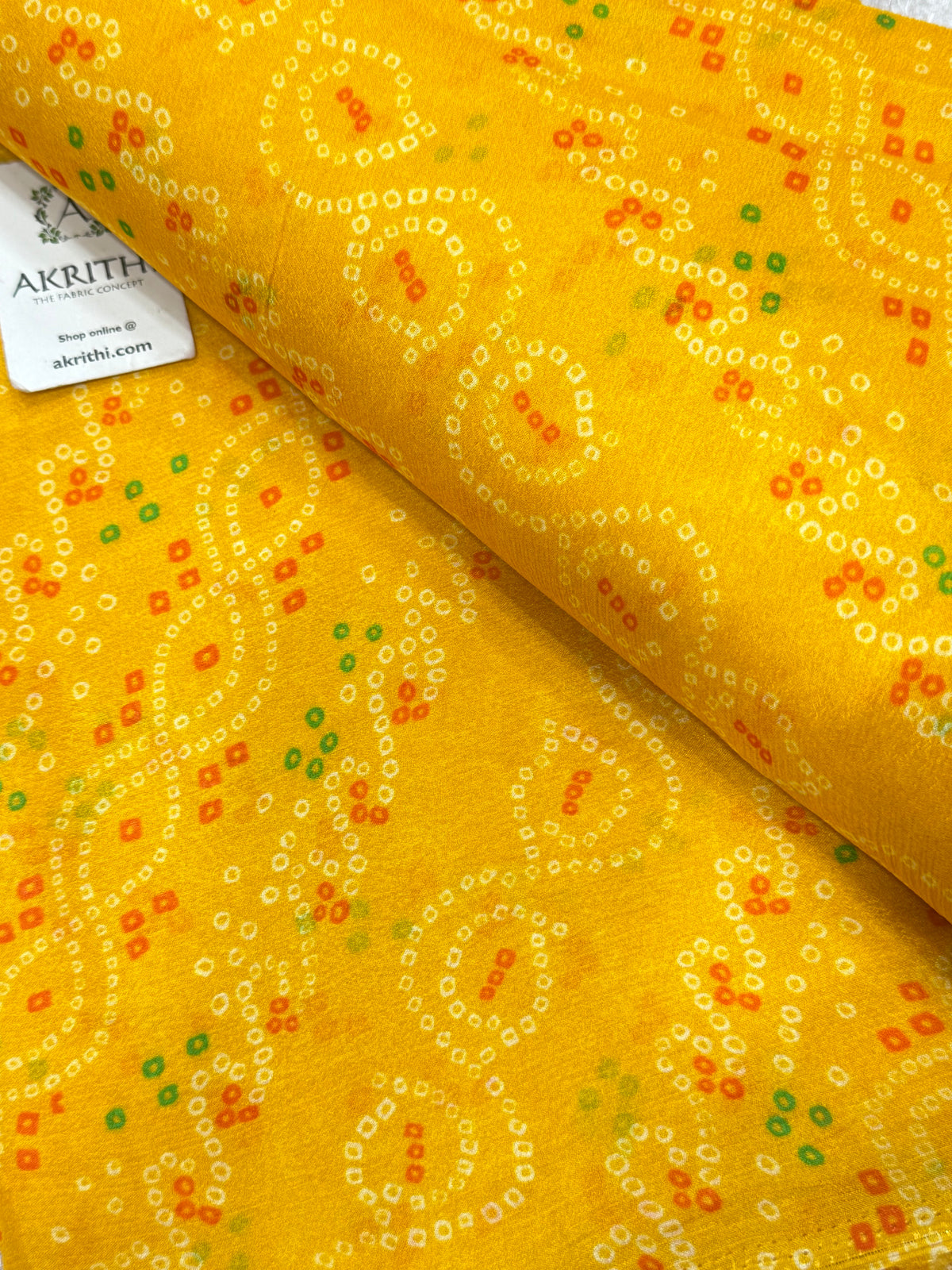 Digital bandhani printed pure chinon fabric