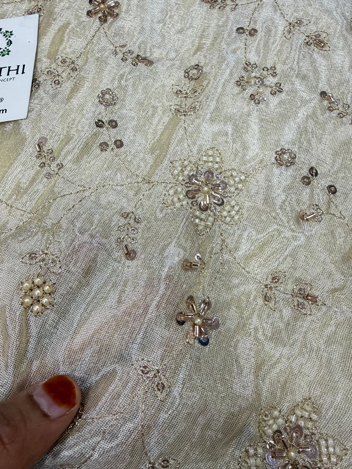 Dyeable Embroidered soft viscose tissue fabric