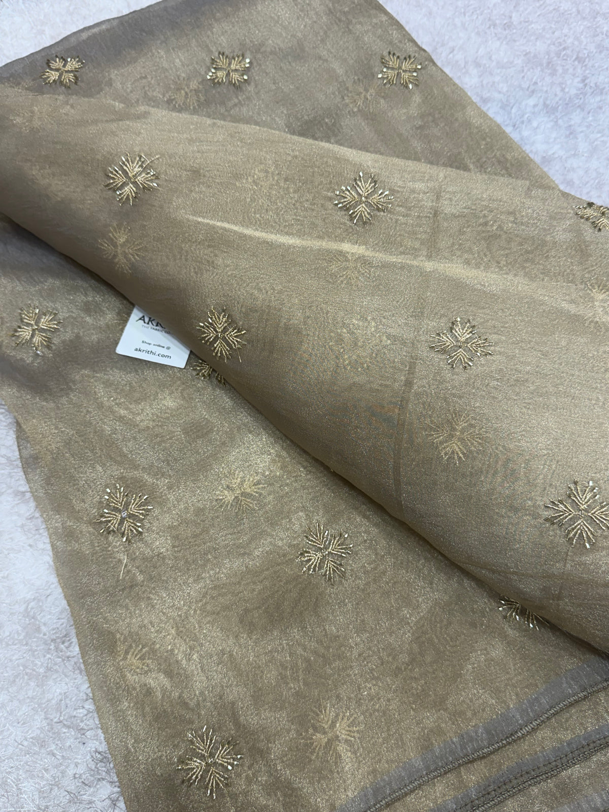 Pure shimmer organza embroidery fabric