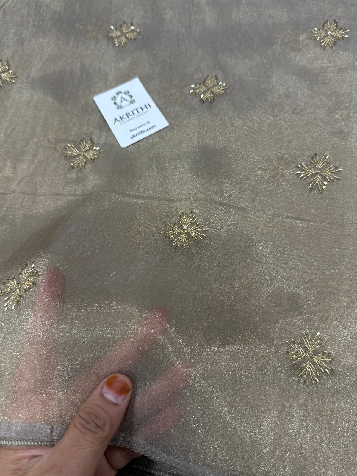 Pure shimmer organza embroidery fabric