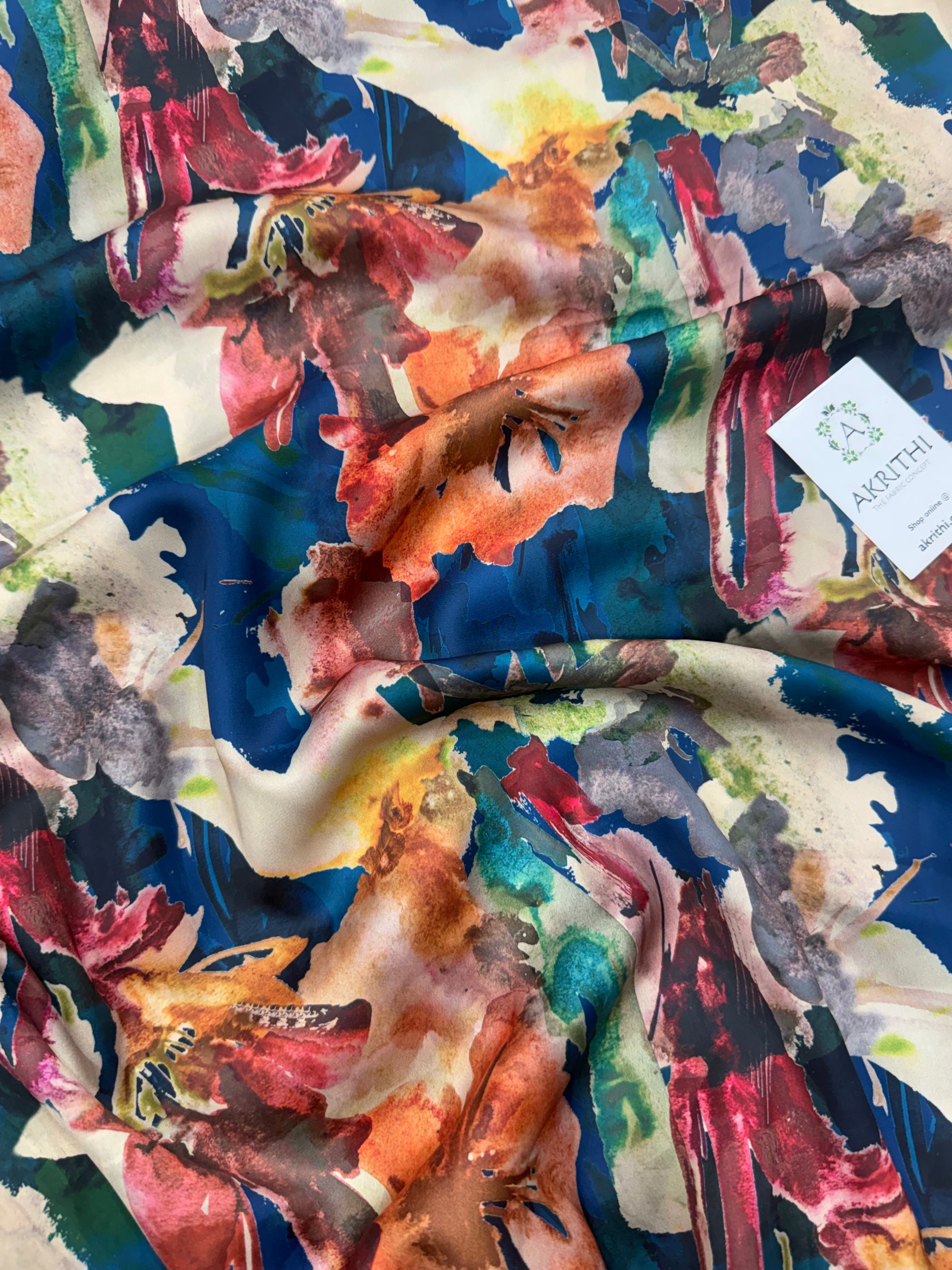 Digital printed modal satin fabric