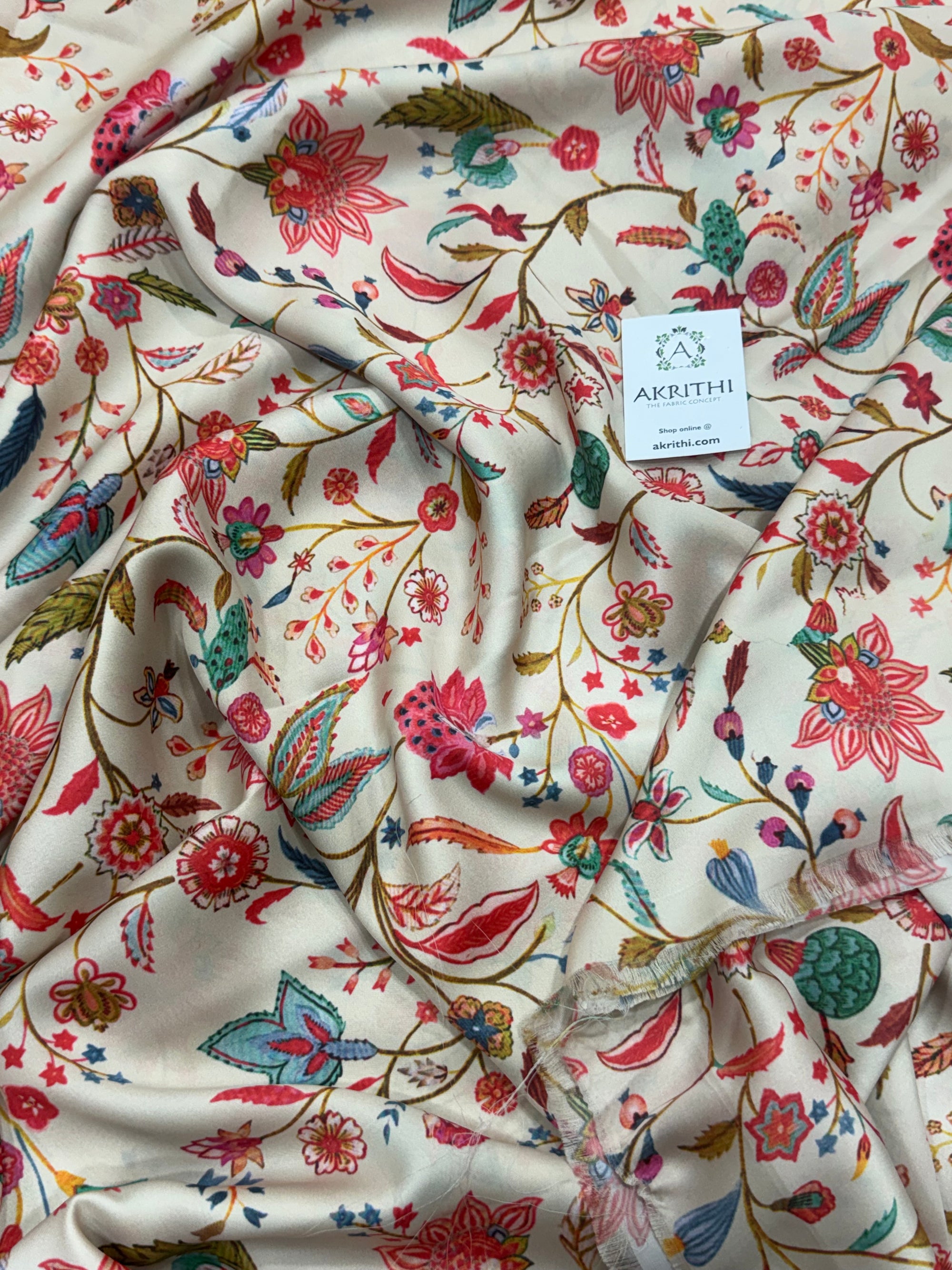 Digital printed modal satin fabric