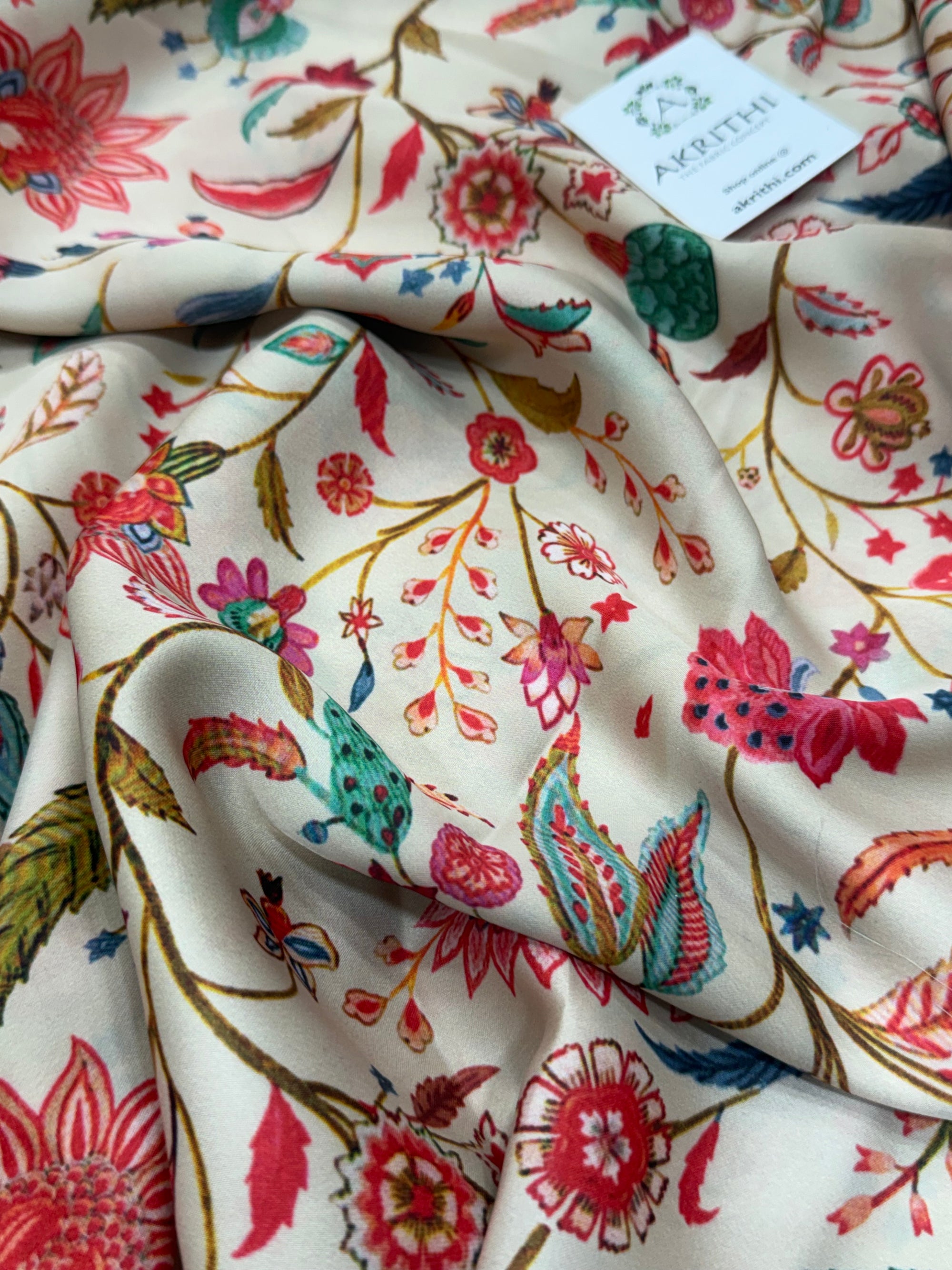 Digital printed modal satin fabric