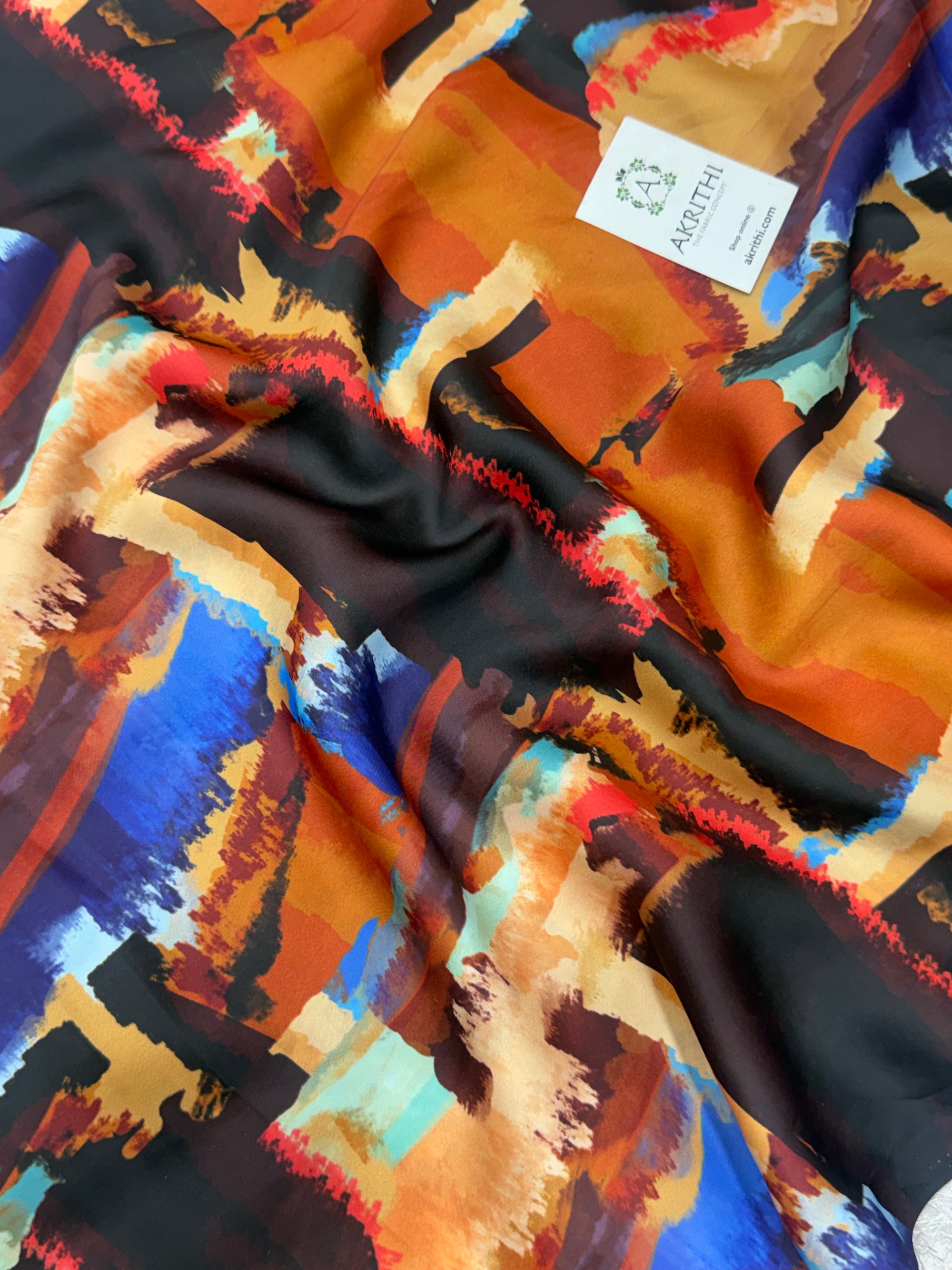 Digital printed modal satin fabric