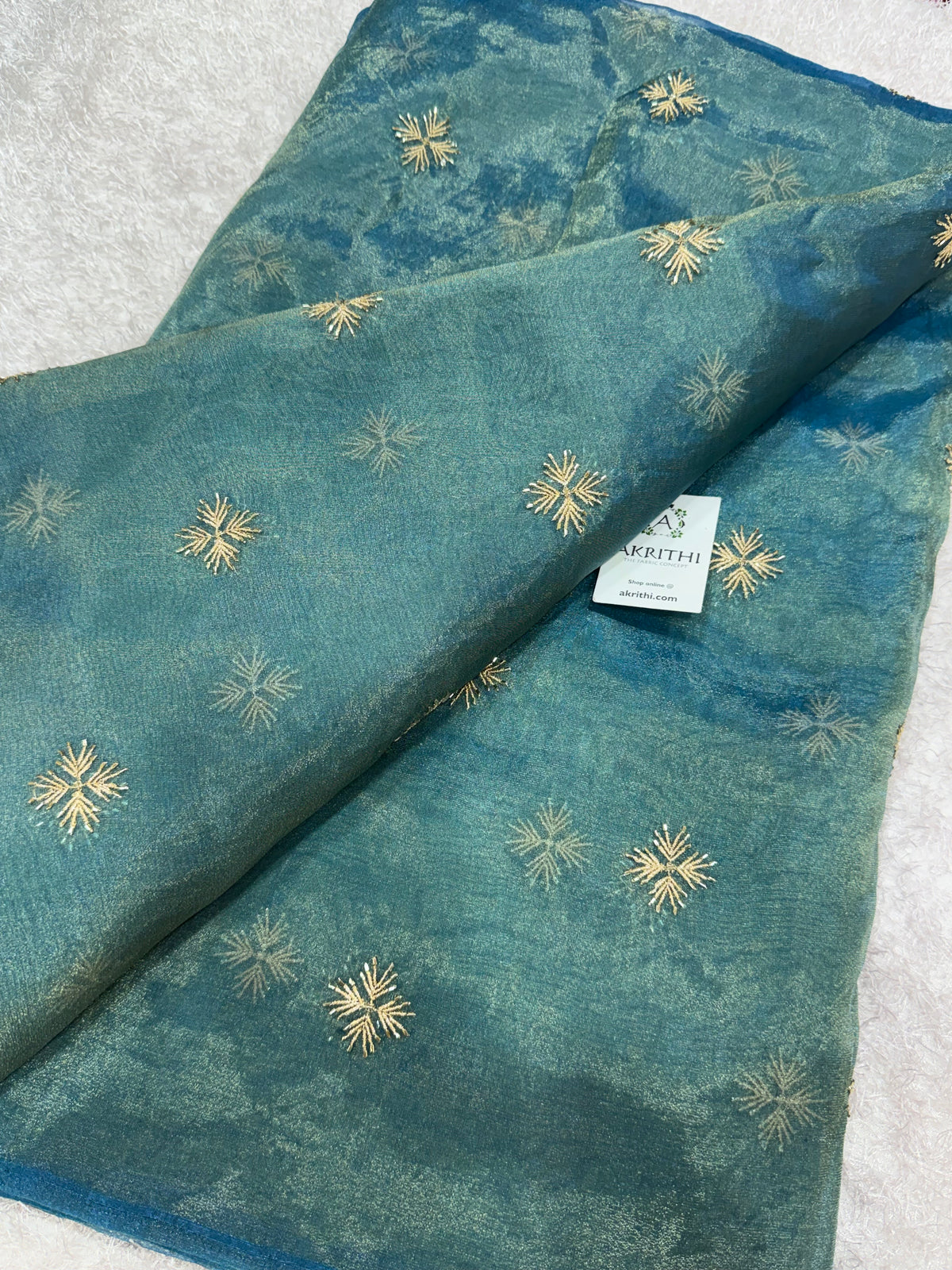 Pure shimmer organza embroidery fabric