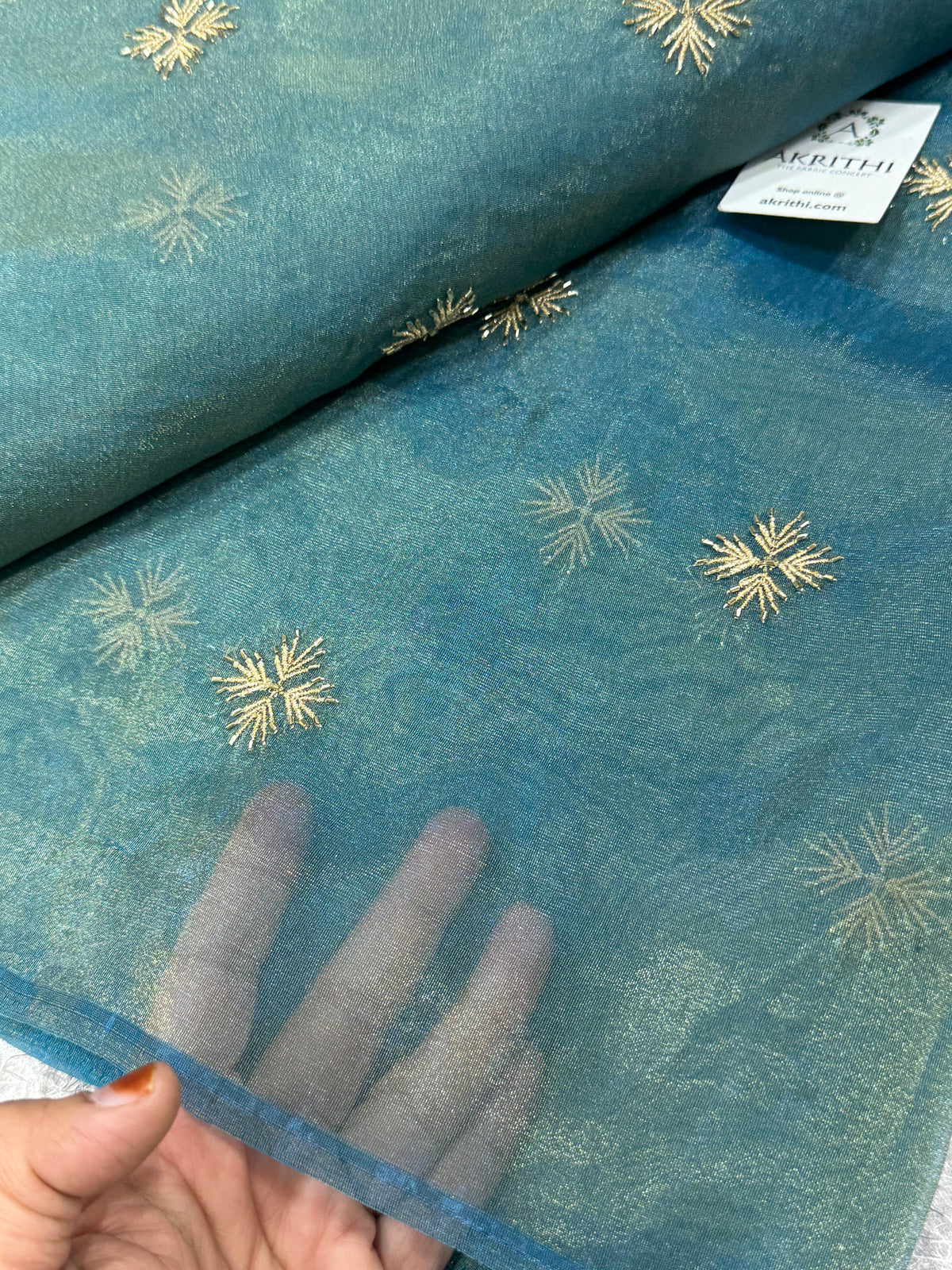 Pure shimmer organza embroidery fabric