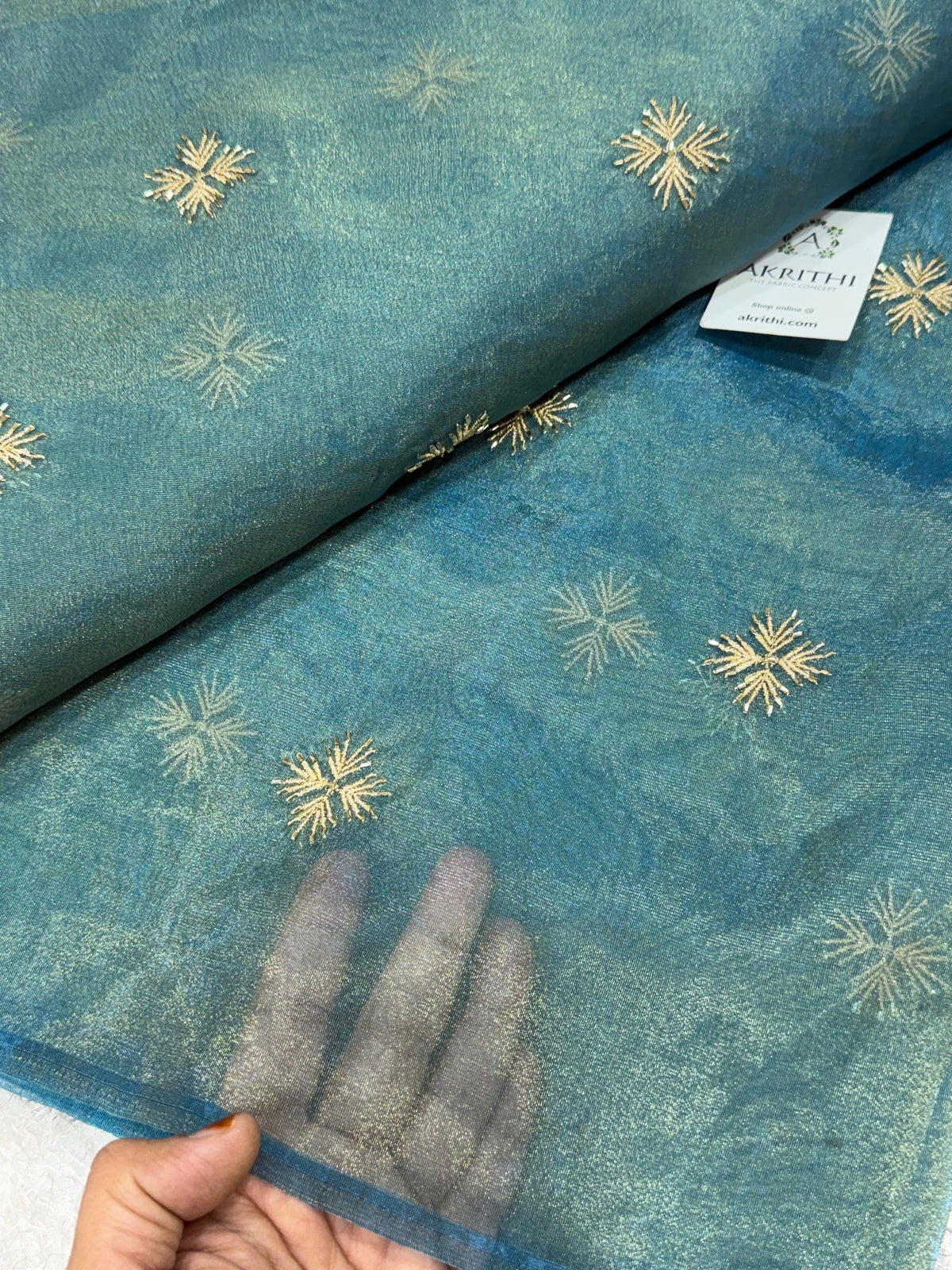 Pure shimmer organza embroidery fabric