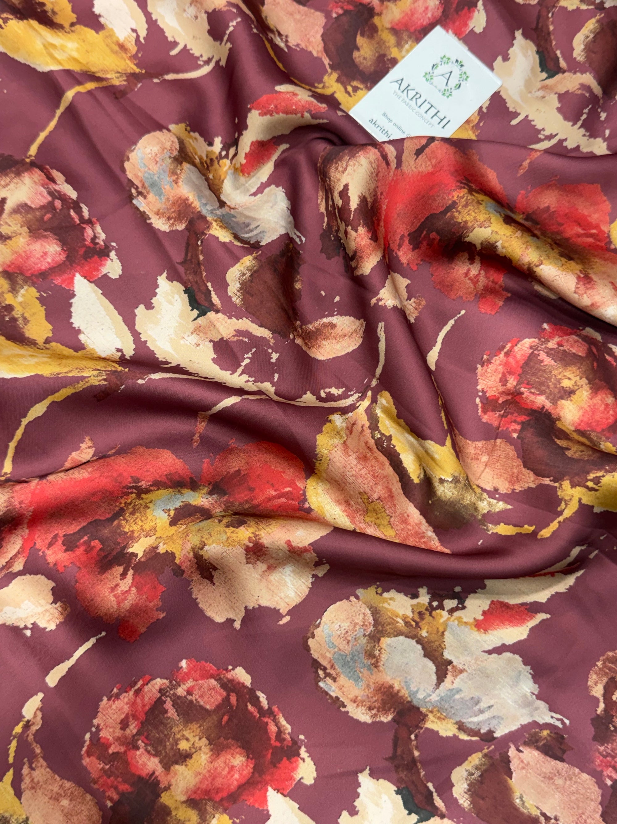 Digital printed modal satin fabric
