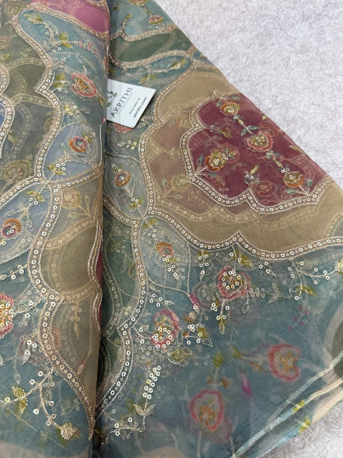 Pure organza embroidery fabric