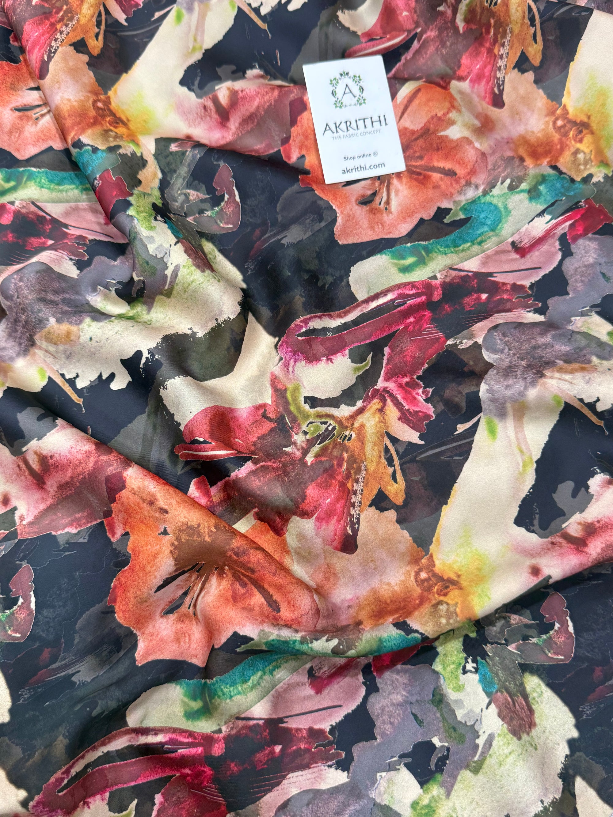 Digital printed modal satin fabric