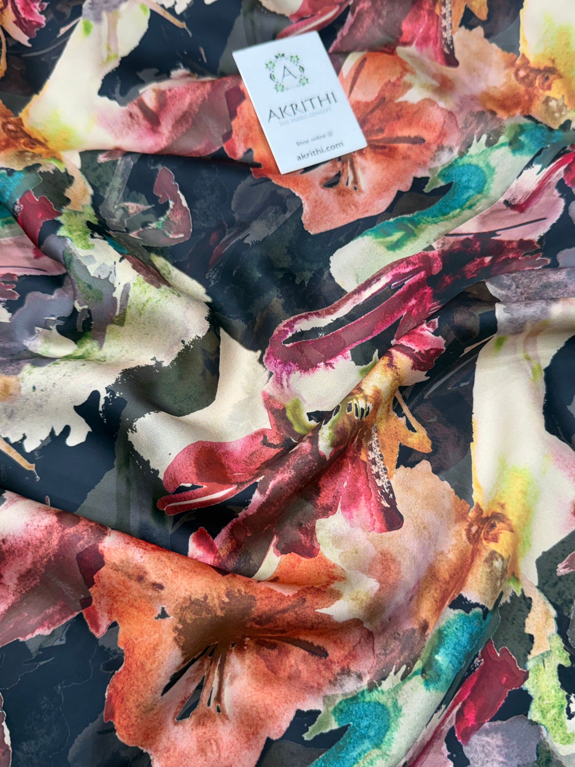 Digital printed modal satin fabric
