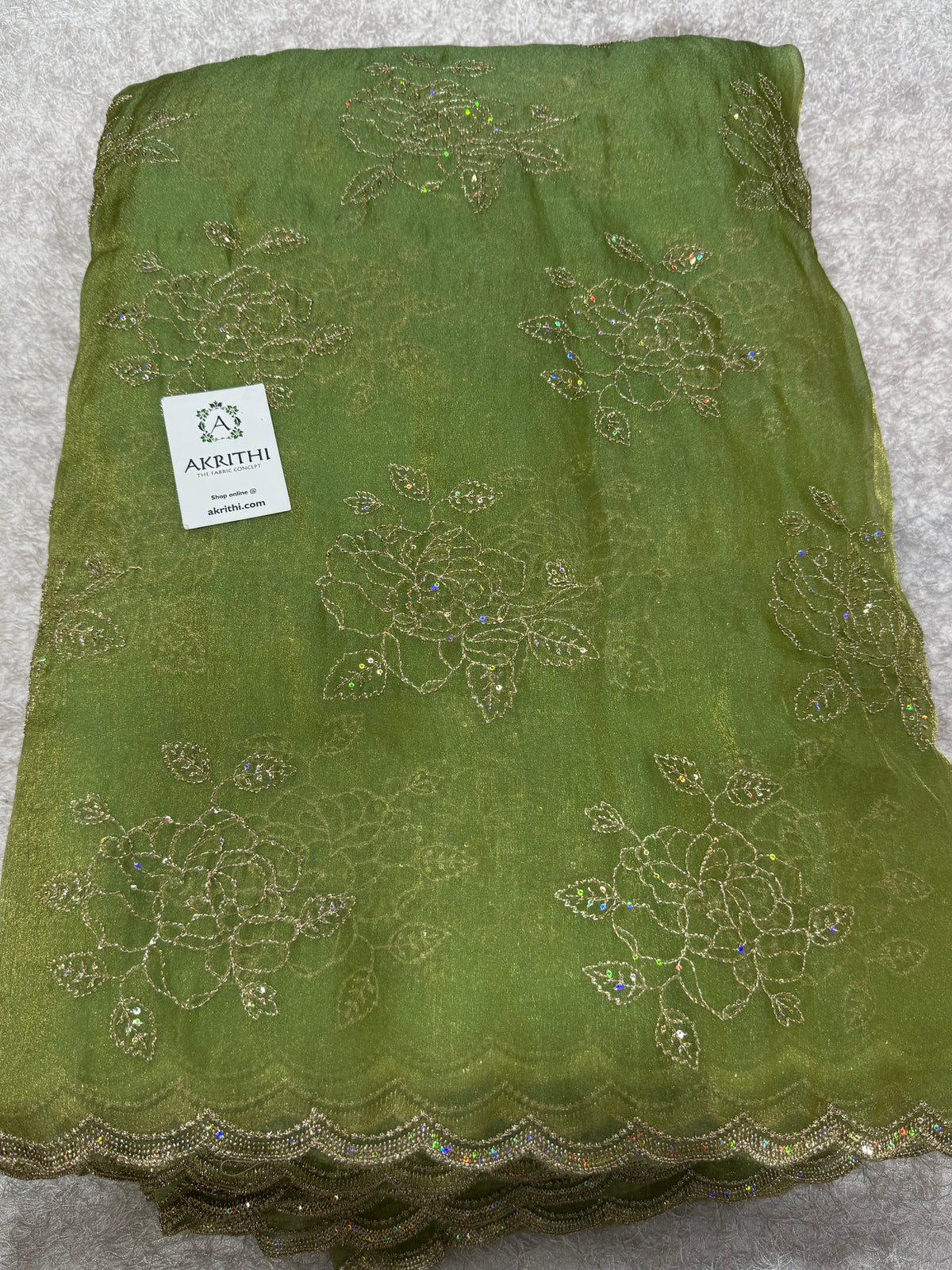 Pure shimmer organza embroidery fabric