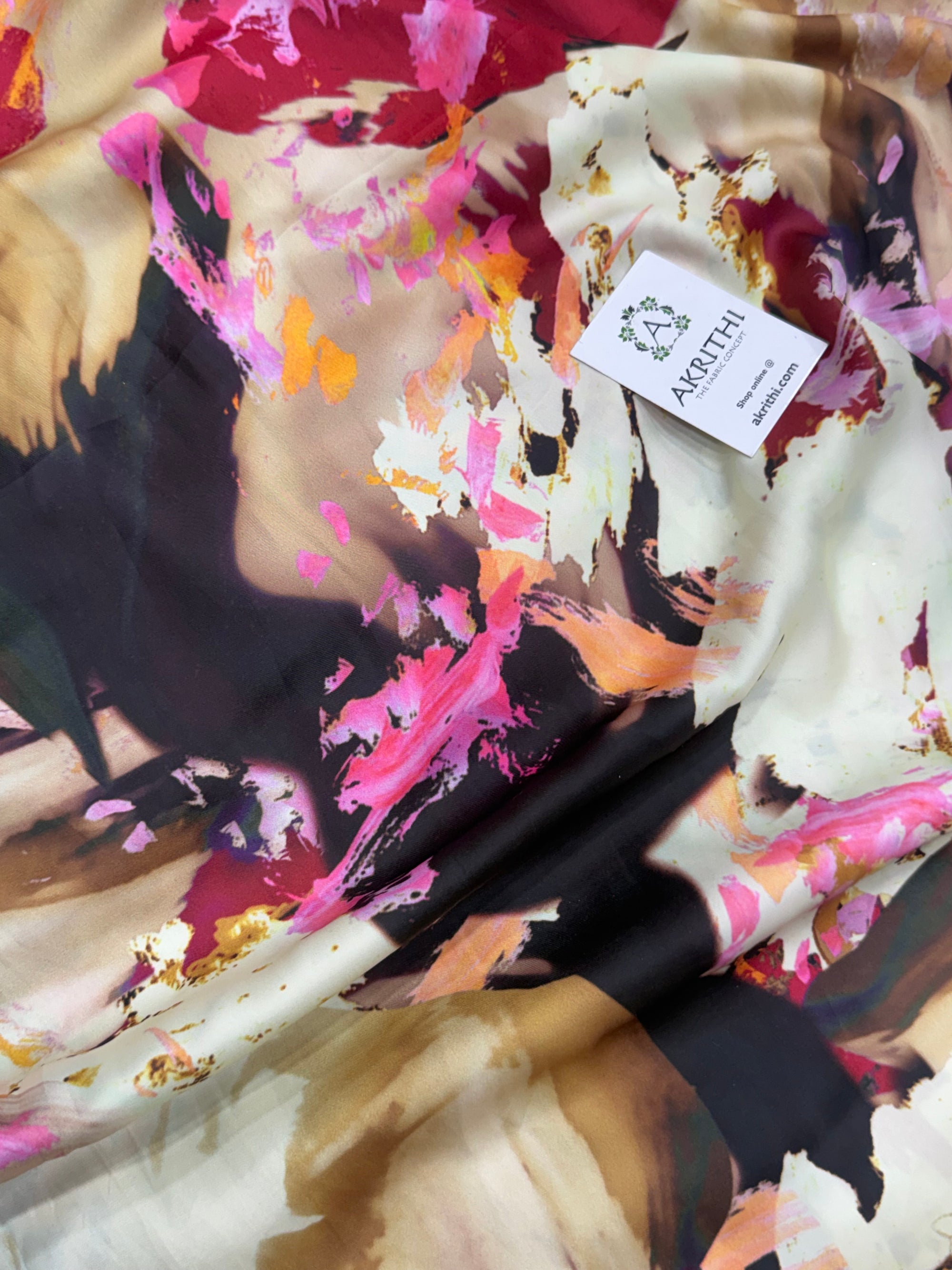 Digital printed modal satin fabric