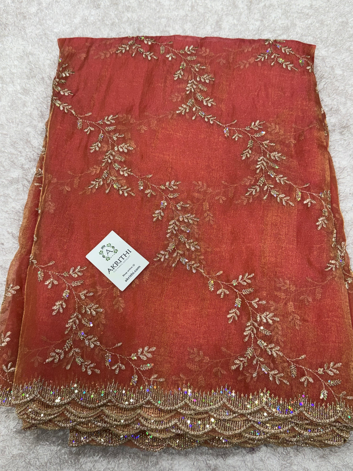 Pure shimmer organza embroidery fabric