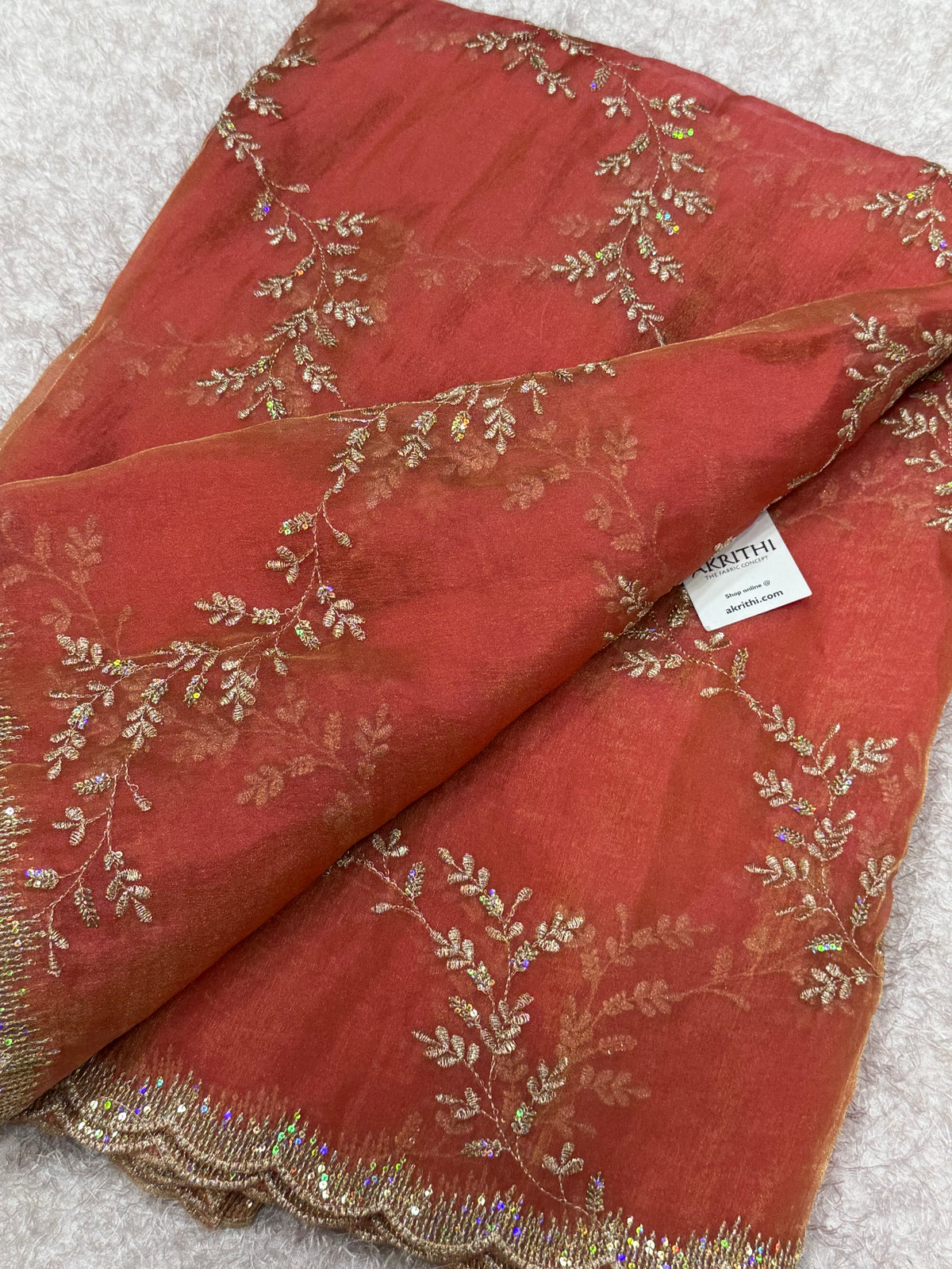 Pure shimmer organza embroidery fabric