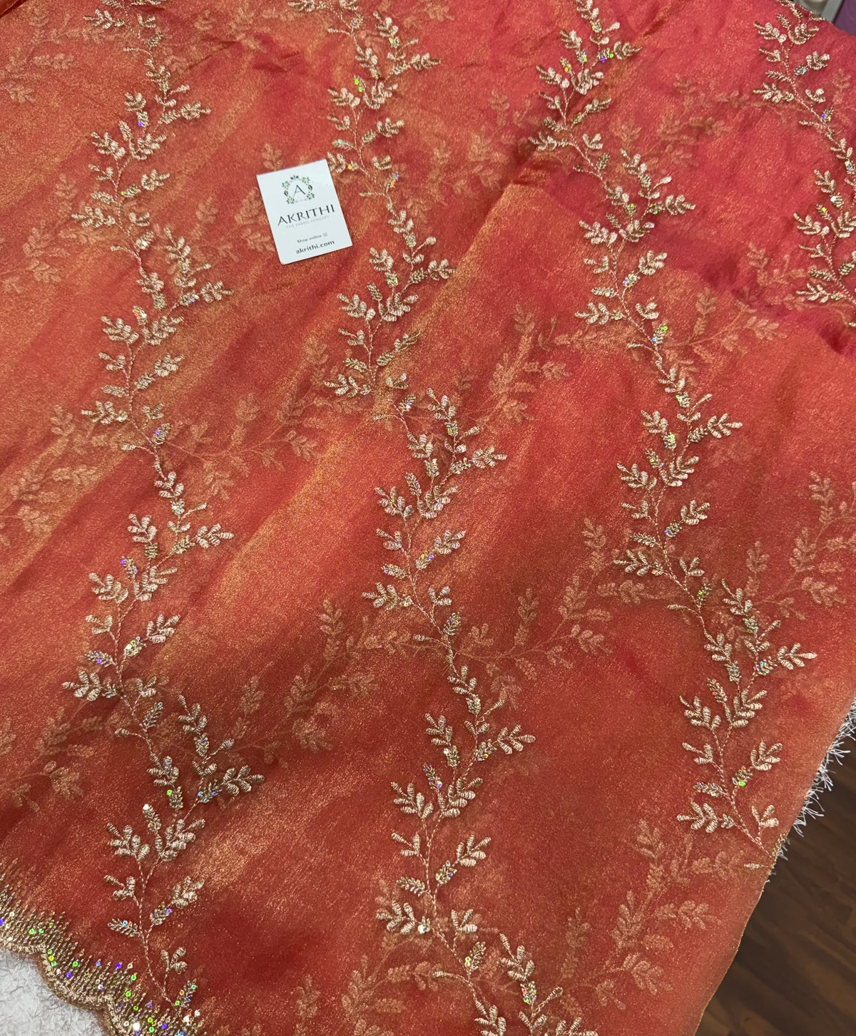 Pure shimmer organza embroidery fabric